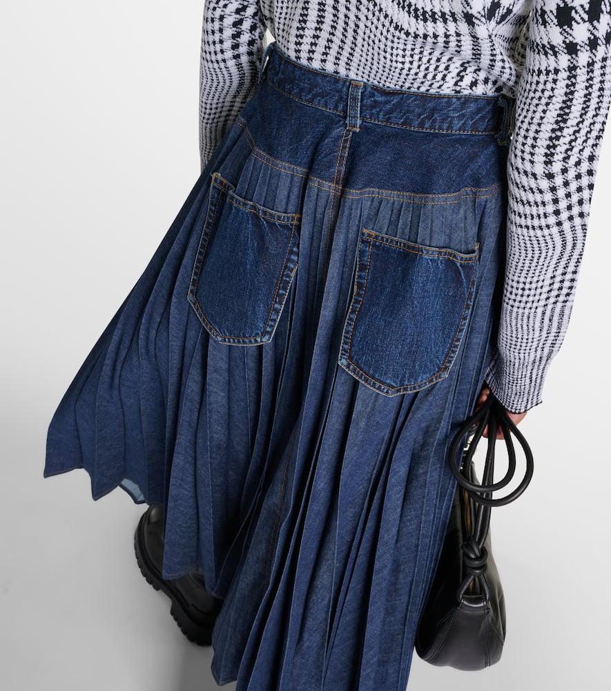 SACAI overlapping denim midi スカート Sacai by Chitose Abe - Blue Women Casual Skirt | JHROP