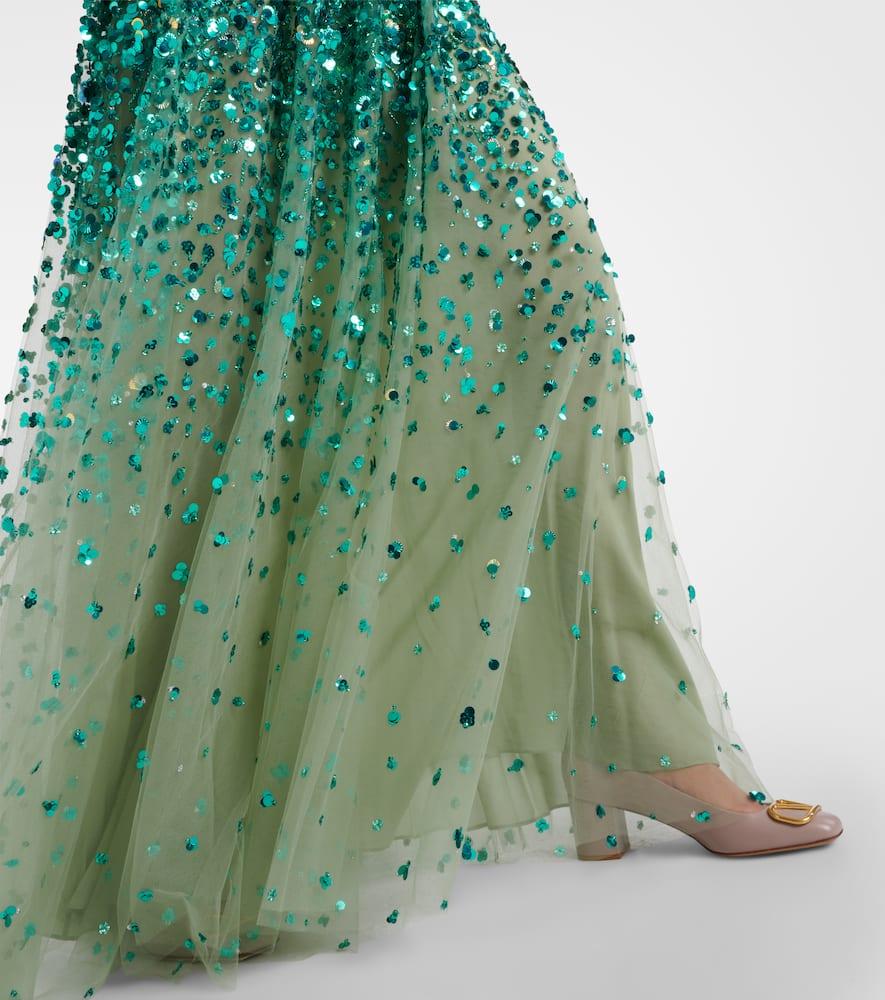 Valentino Embellished Tulle Gown in Green | Lyst