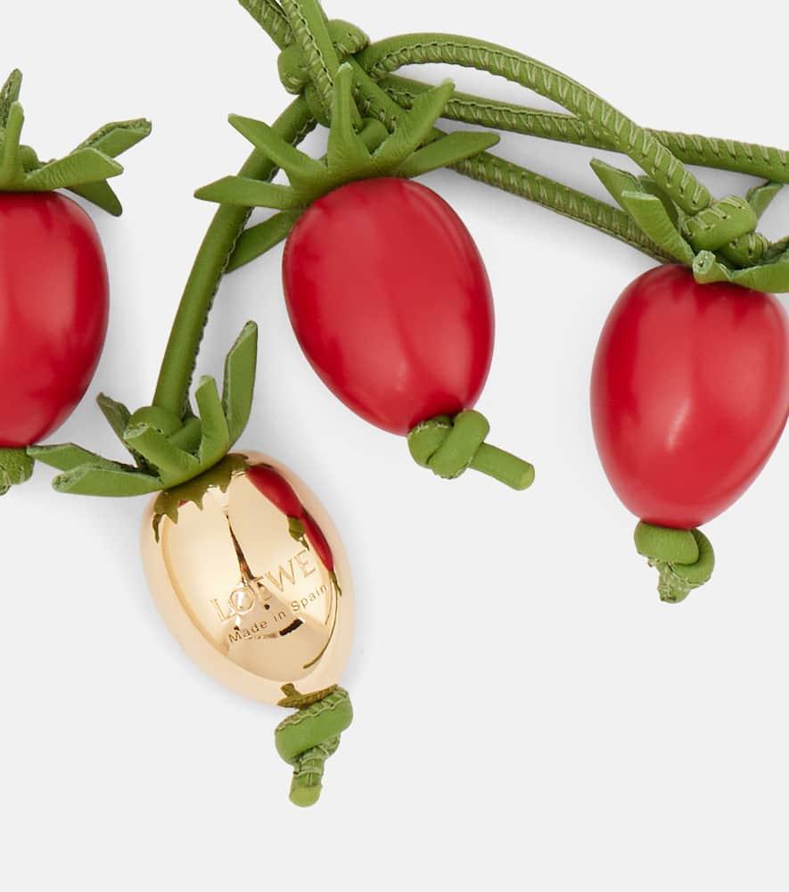【LOEWE】Paula's Ibiza ★トマトブランチ レザーバッグチャーム Loewe Paula's Ibiza Tomato Branch-Tone, Resin And Leather