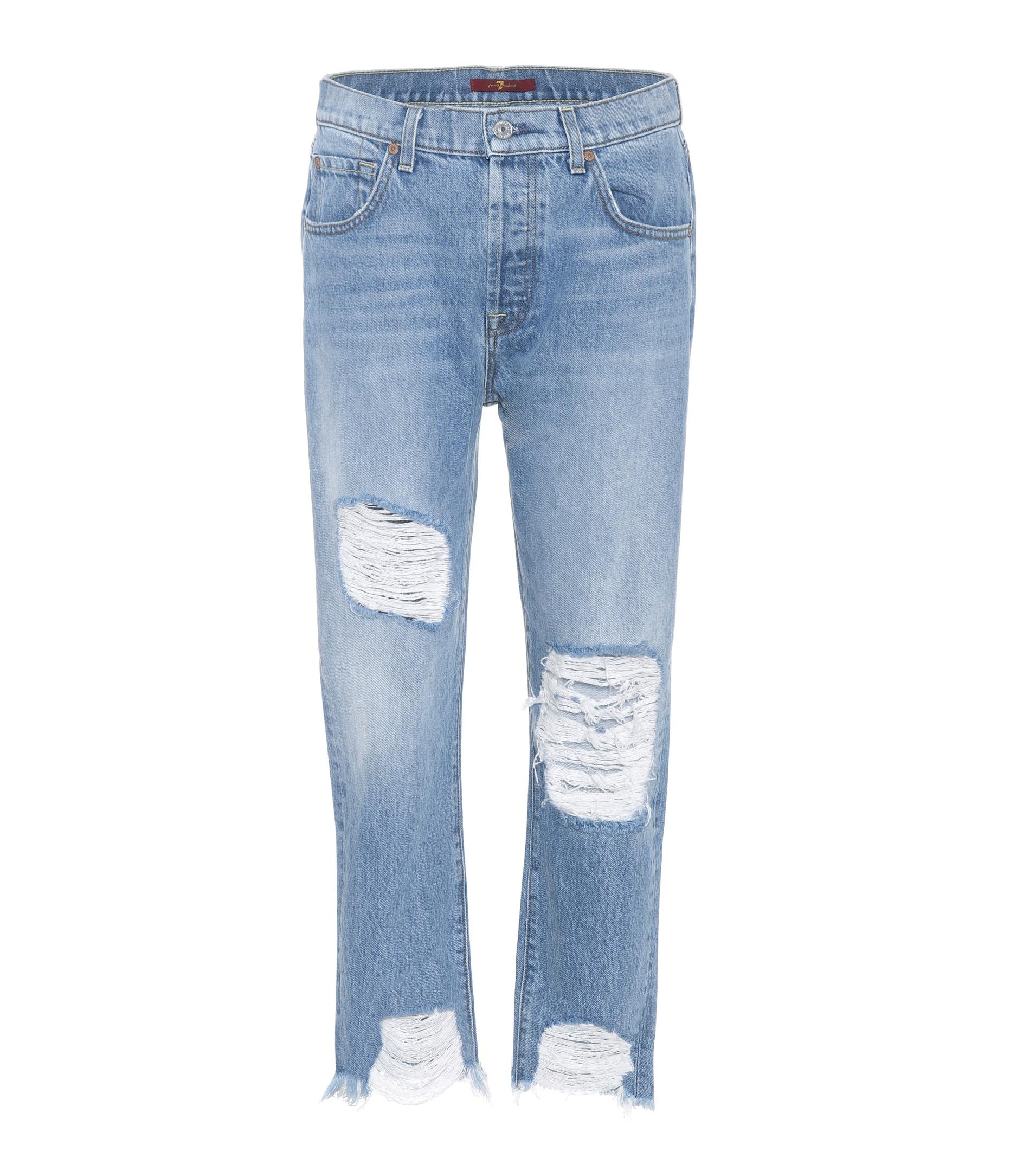 7 for all mankind ripped jeans