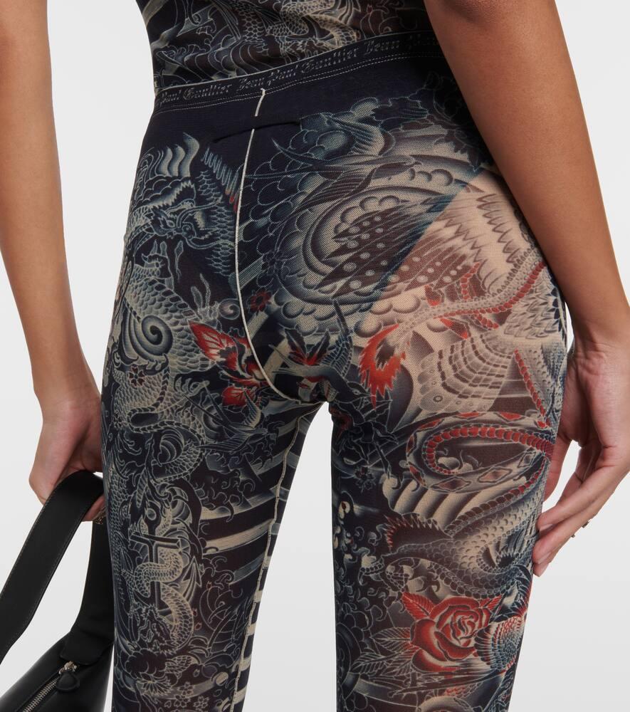 Jean Paul Gaultier Tattoo Collection Flared Pants in Blue | Lyst