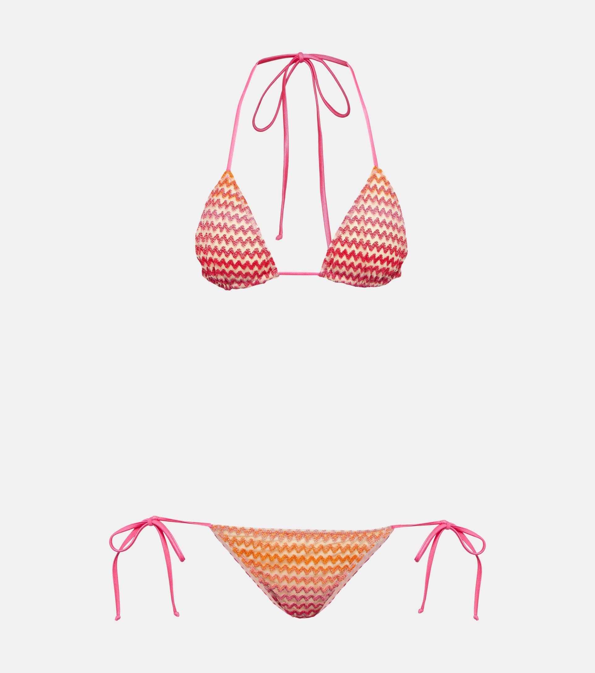 Missoni Zig-zag Triangle Low-rise Bikini in Red | Lyst
