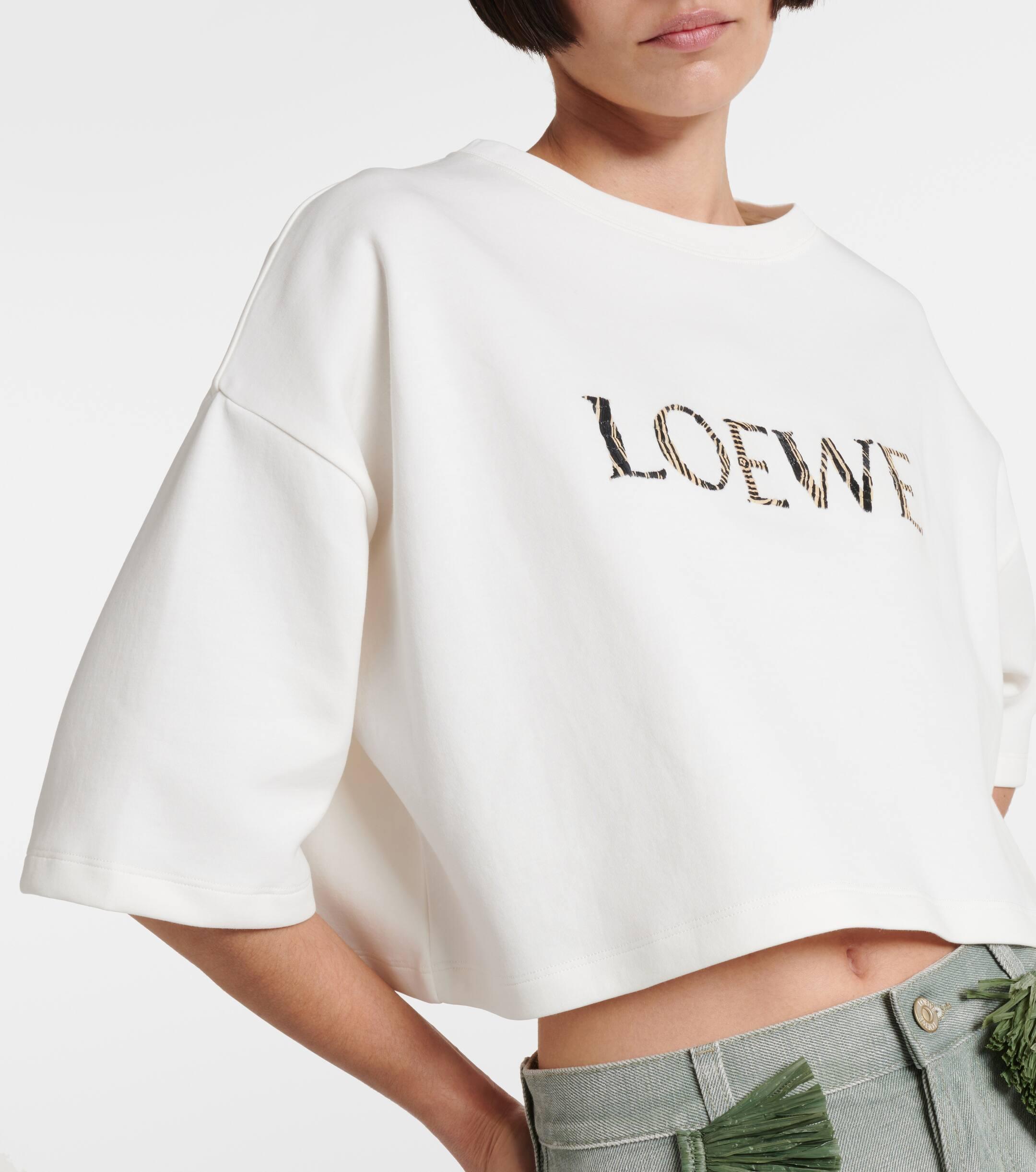 Loewe X Paula's Ibiza Cropped Relaxed-fit Cotton-blend-jersey T