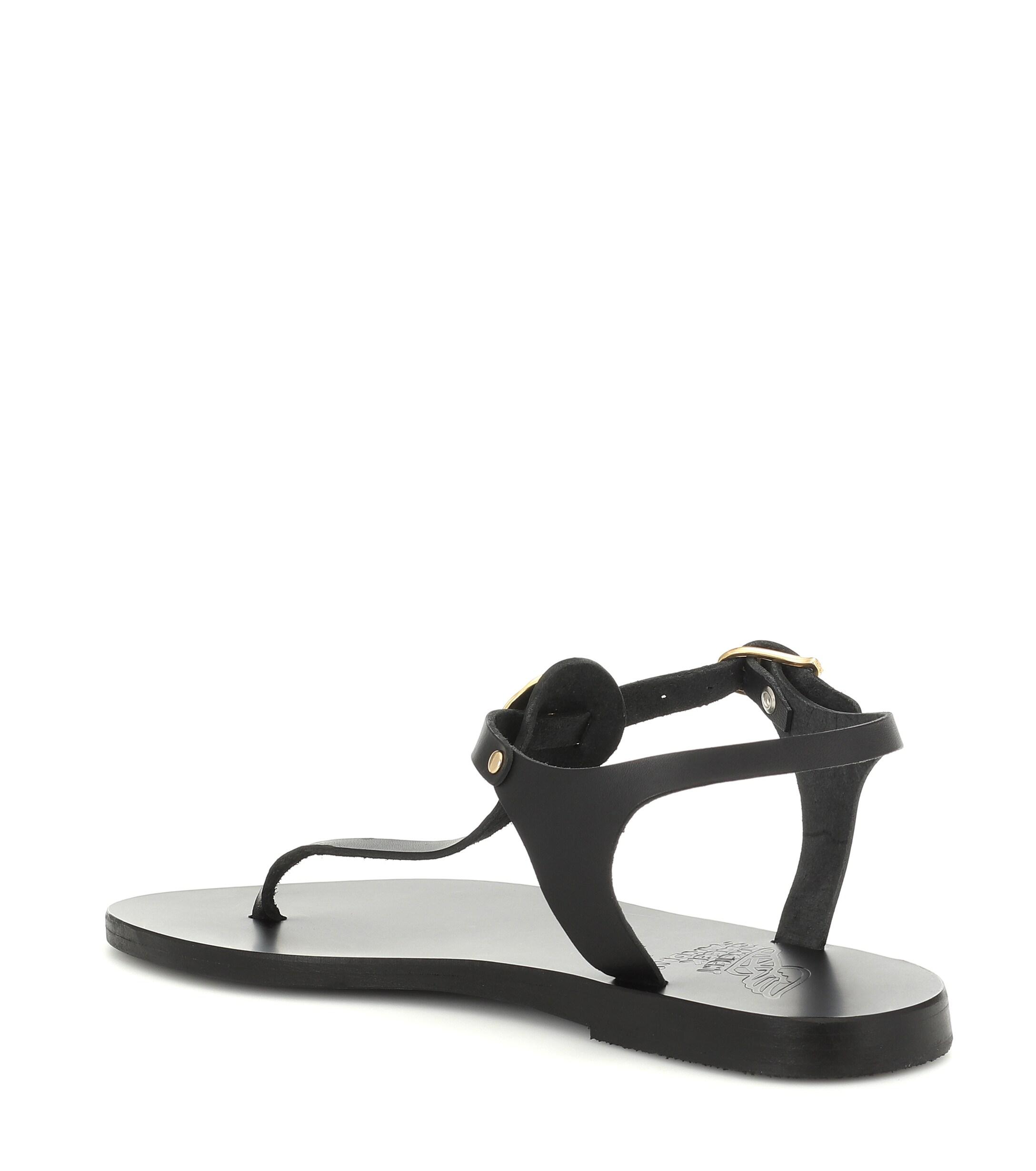 Ancient Greek Sandals Lito Coin Leather Sandals in Black - Lyst