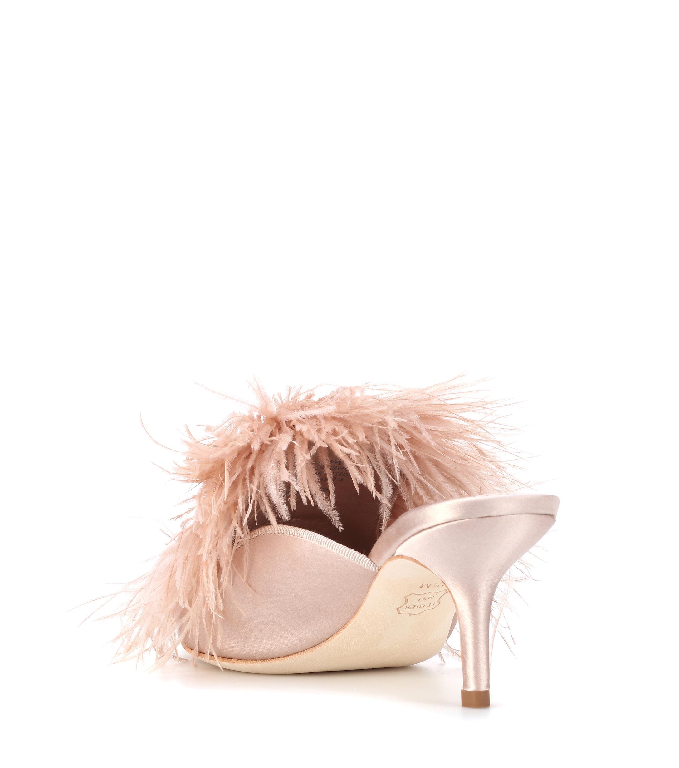 Tory burch top feather mules