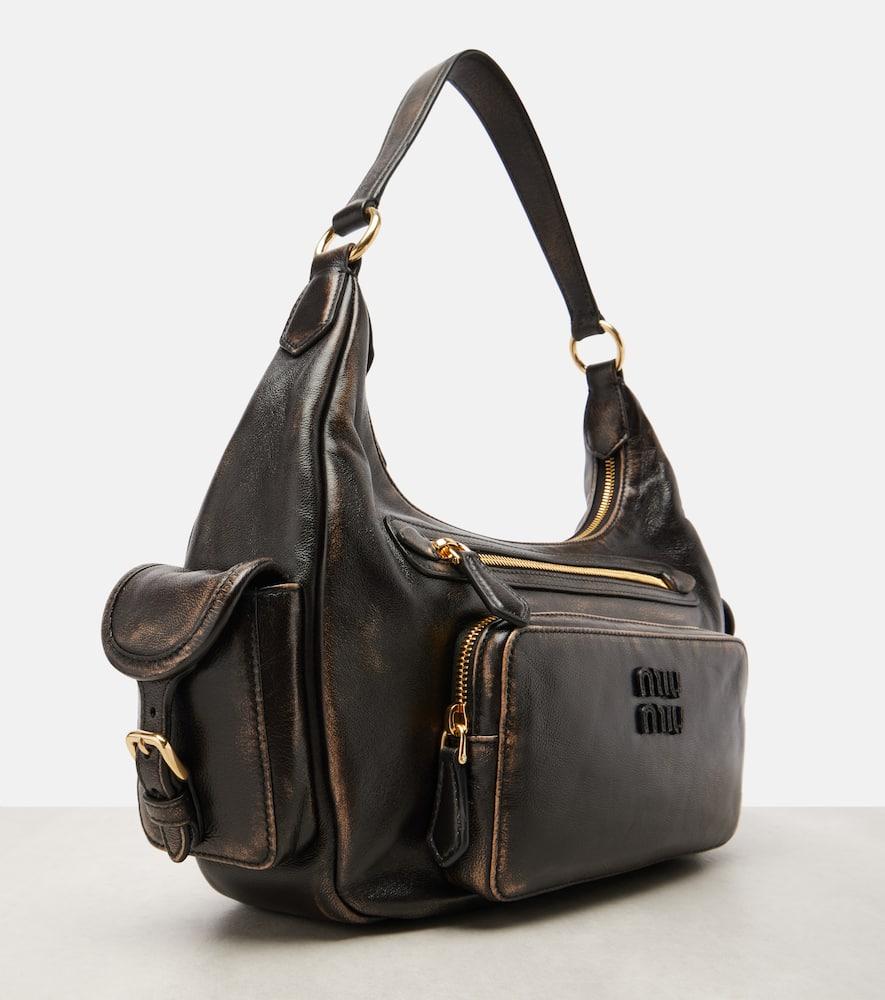 バッグ miu miu damaged leather shoulder bag miu miu damaged leather shoulder bag