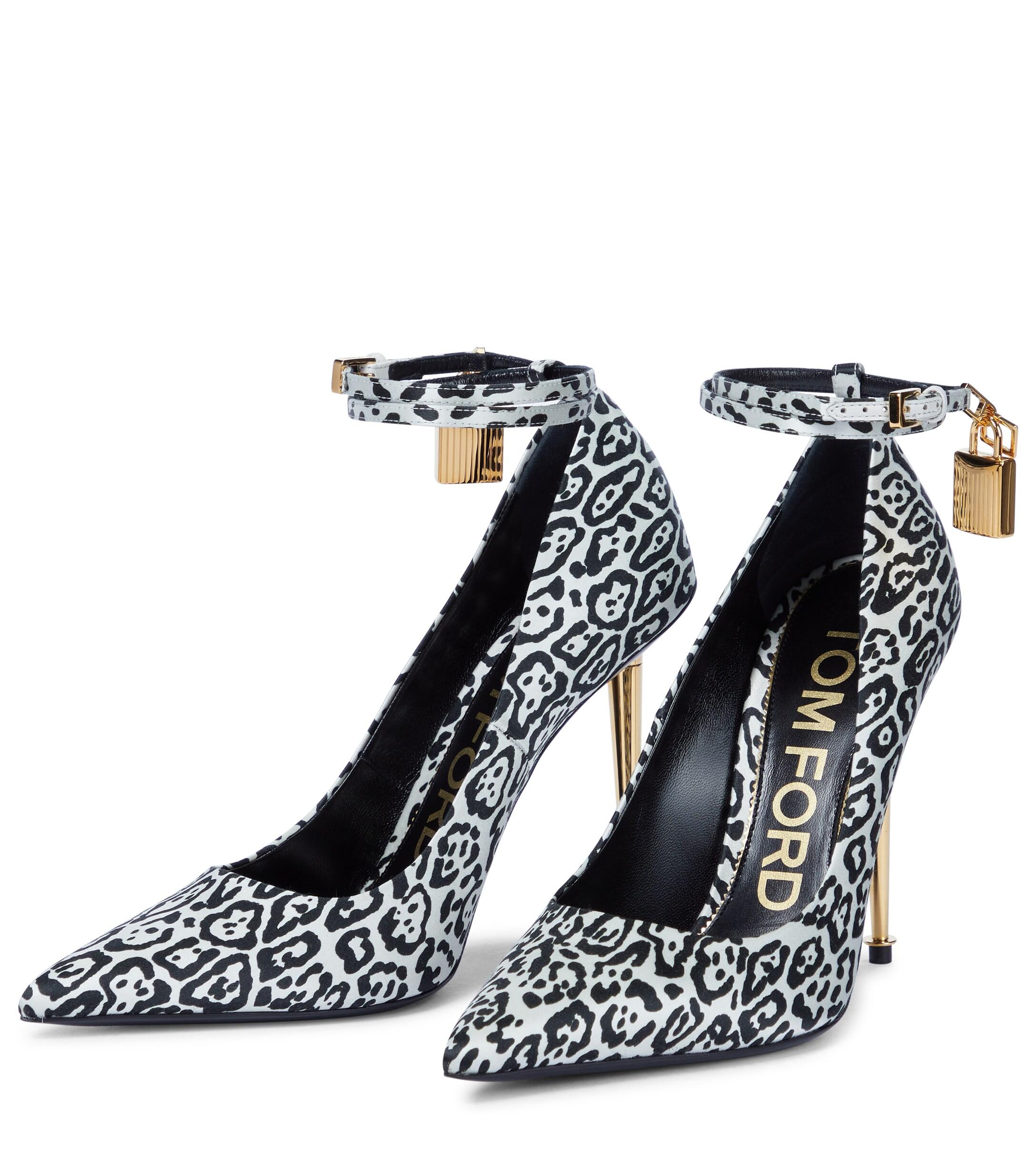 black and white animal print pumps