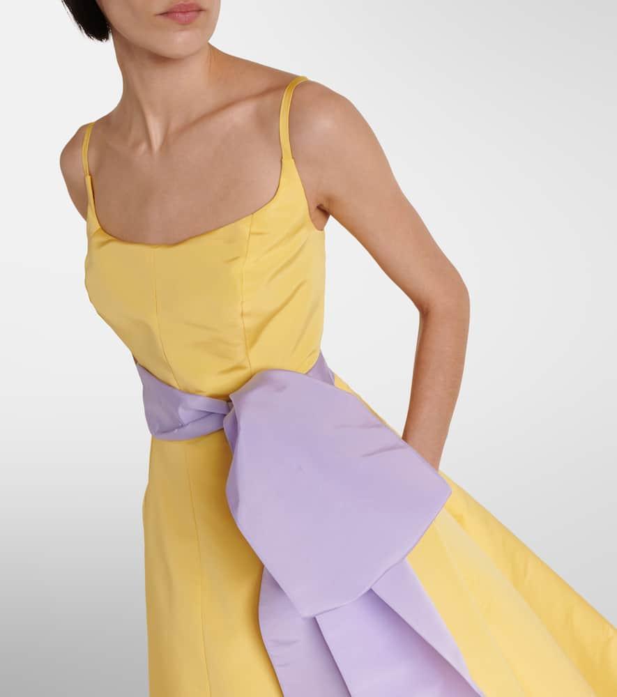 carolina herrera yellow silk dress Carolina Herrera Silk Overlay Column Gown In Taxi Cab Yellow - Meghan  Markle Dresses
