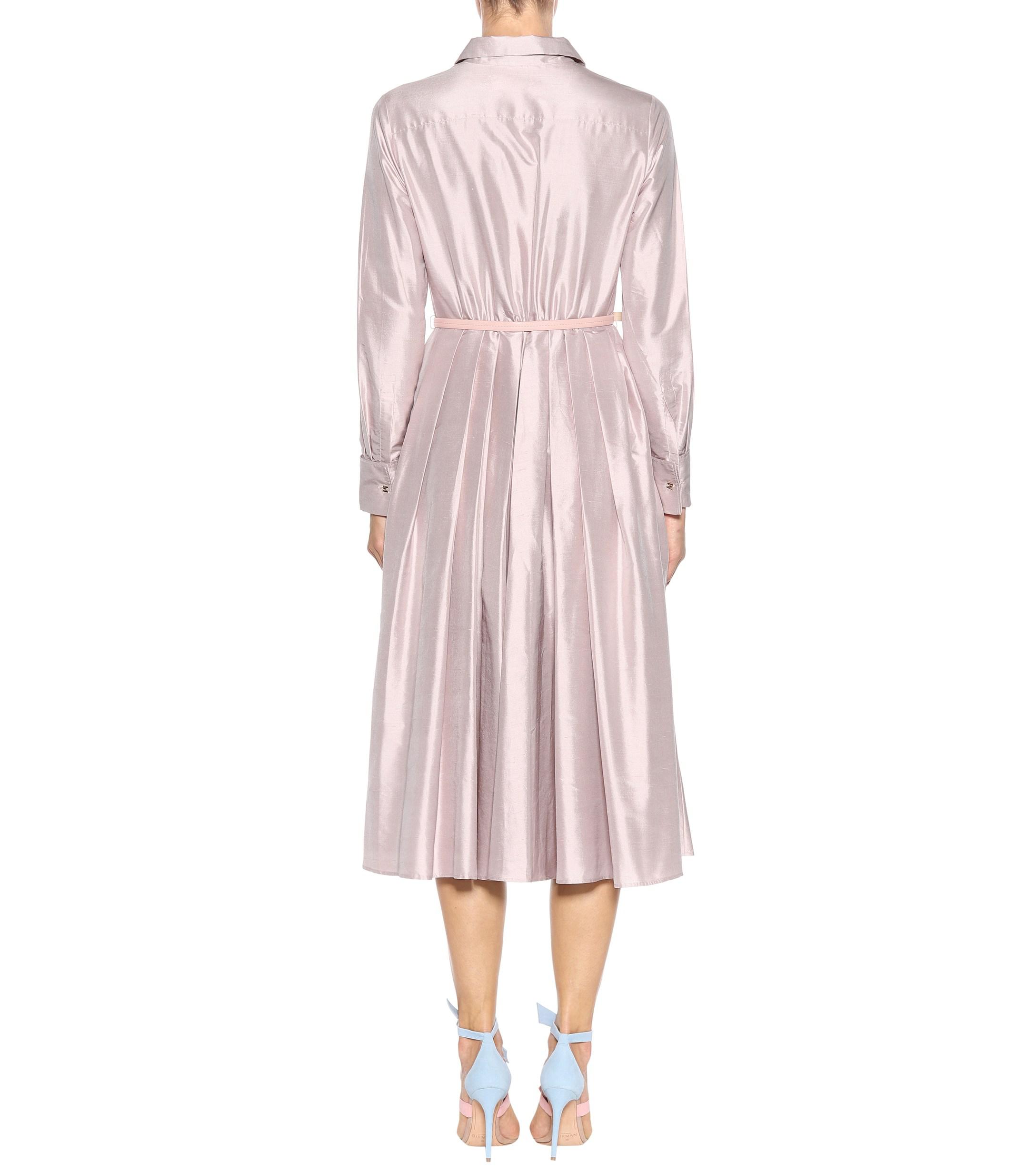 Max Mara Fiorire Silk Satin Dress in Light Rose (Pink) - Lyst