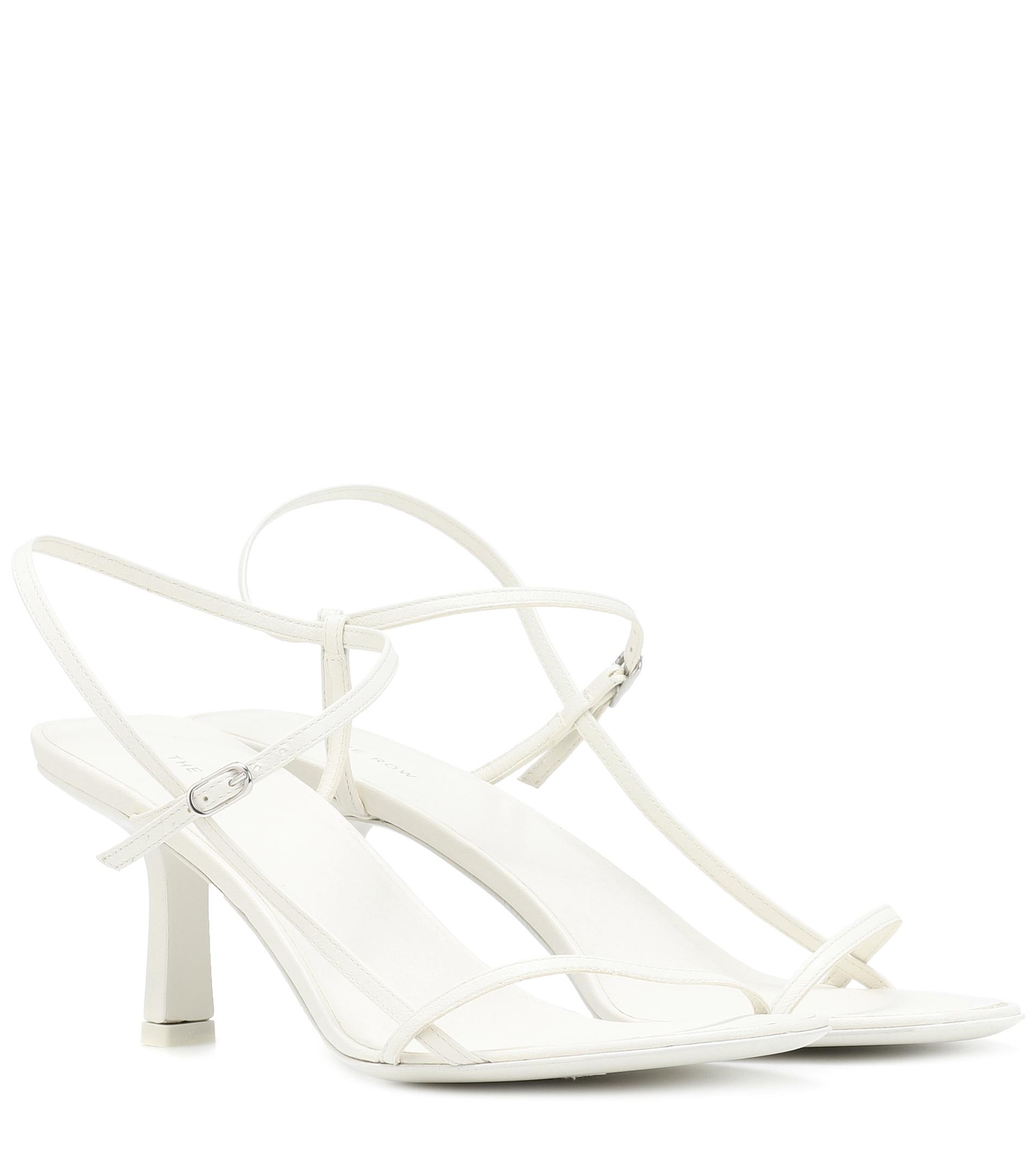 The Row Bare Leather Sandals in Bright White (White) - Lyst
