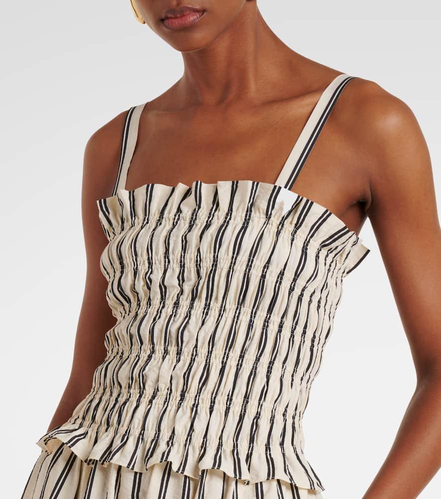 Polo Ralph Lauren Silk-Blend A-Line Midi Dress in Natural | Lyst