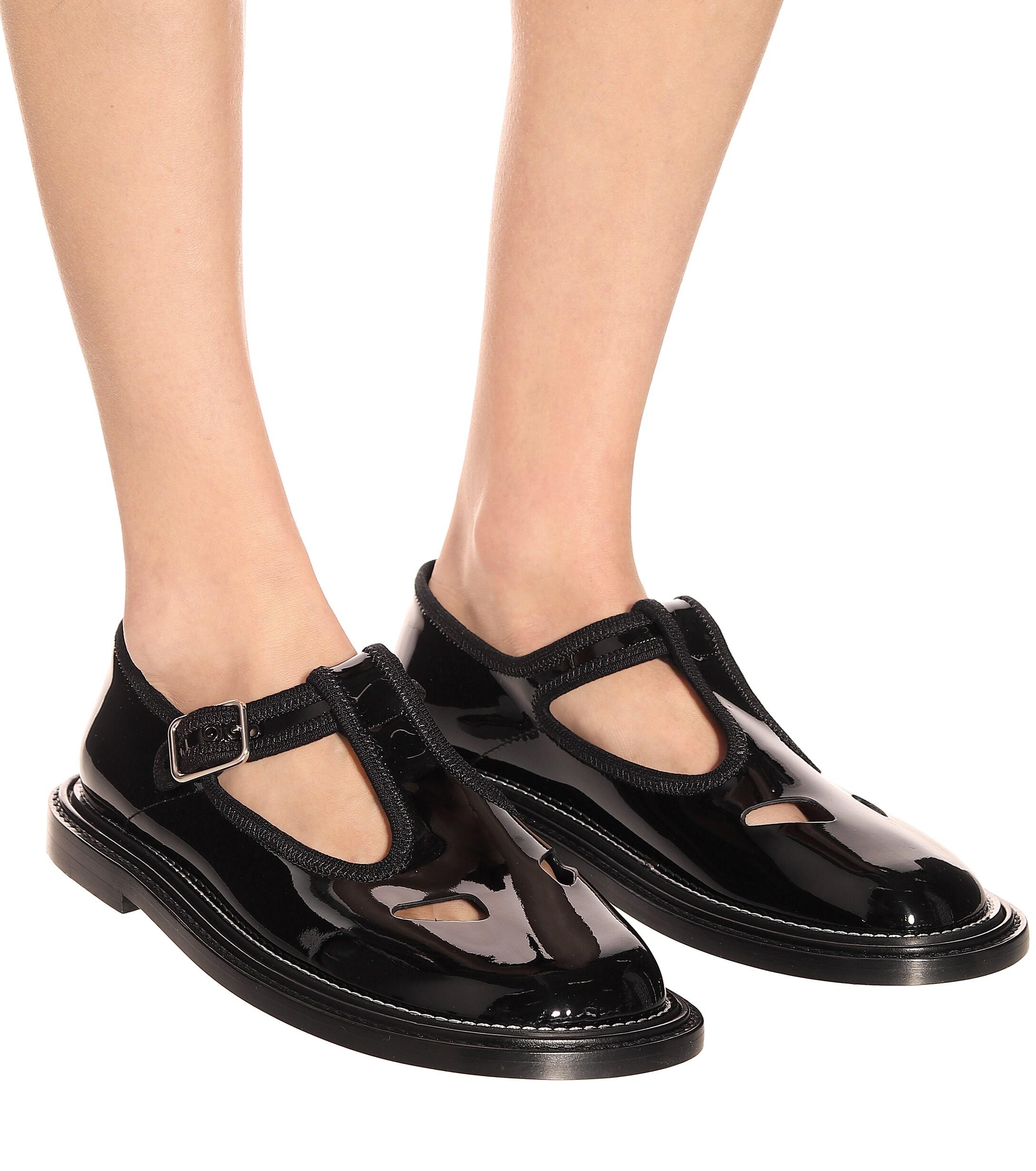 black mary jane flat shoes