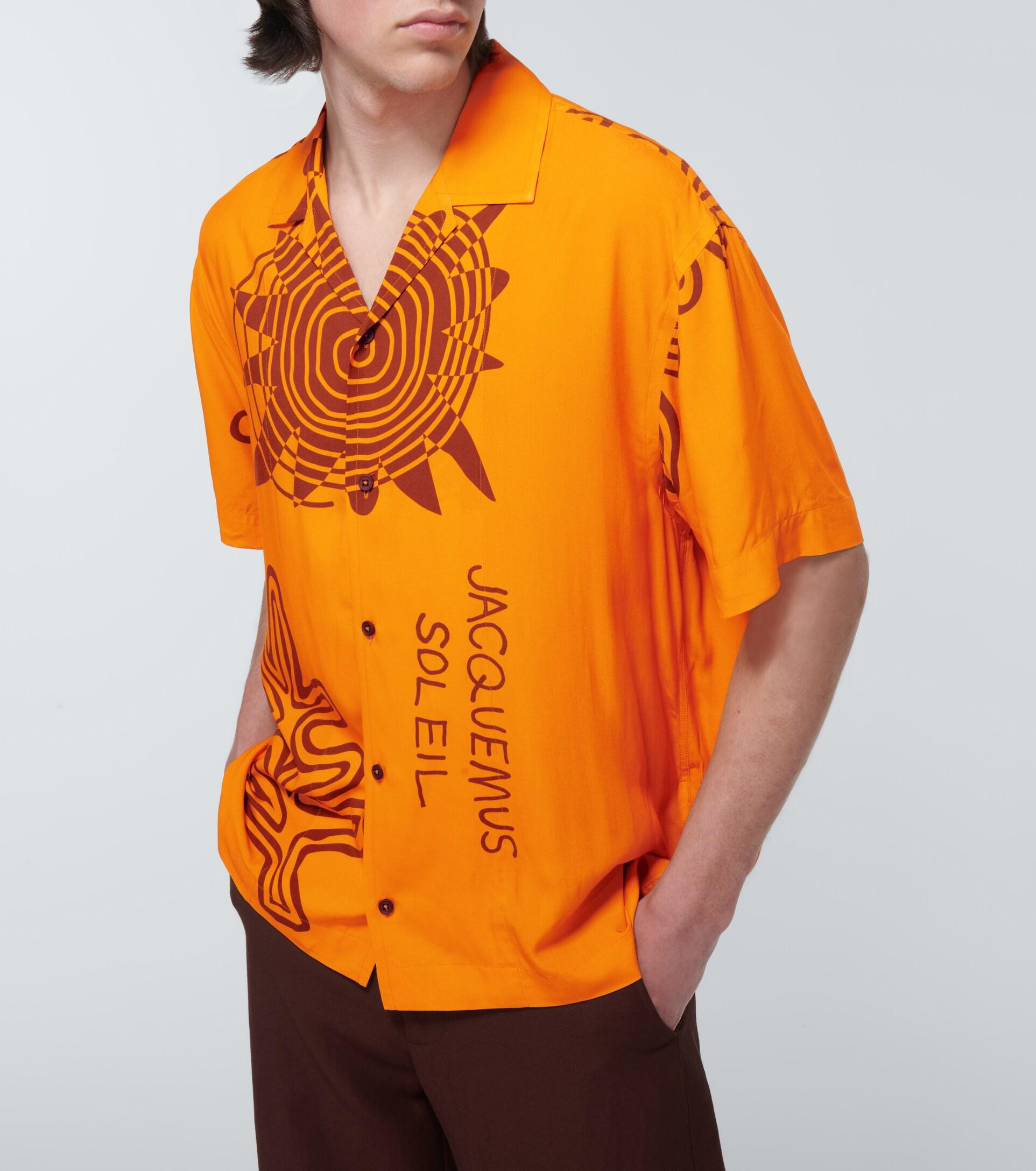 Jacquemus La Chemise Jean Printed Bowling Shirt in Orange for Men | Lyst