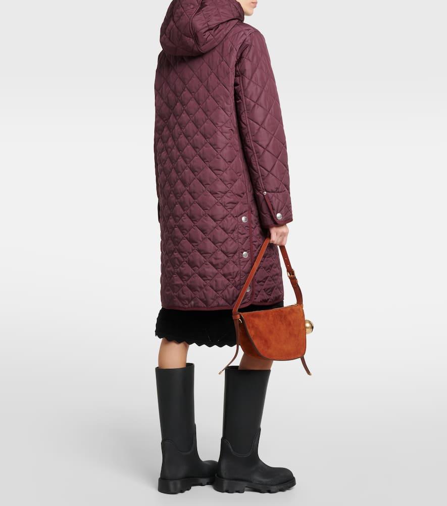Burberry hooded quilted coat - Purple