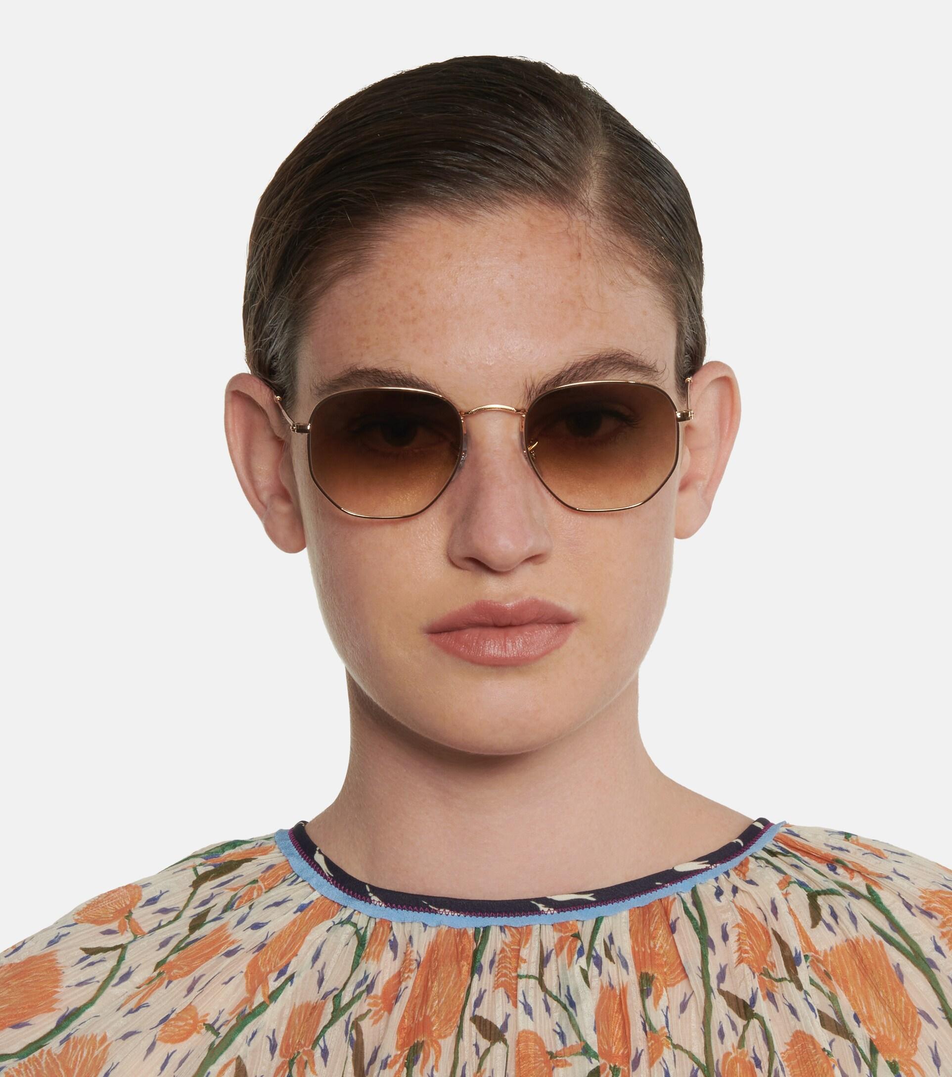 Ray-Ban Rb3548 Hexagonal Sunglasses in Brown | Lyst