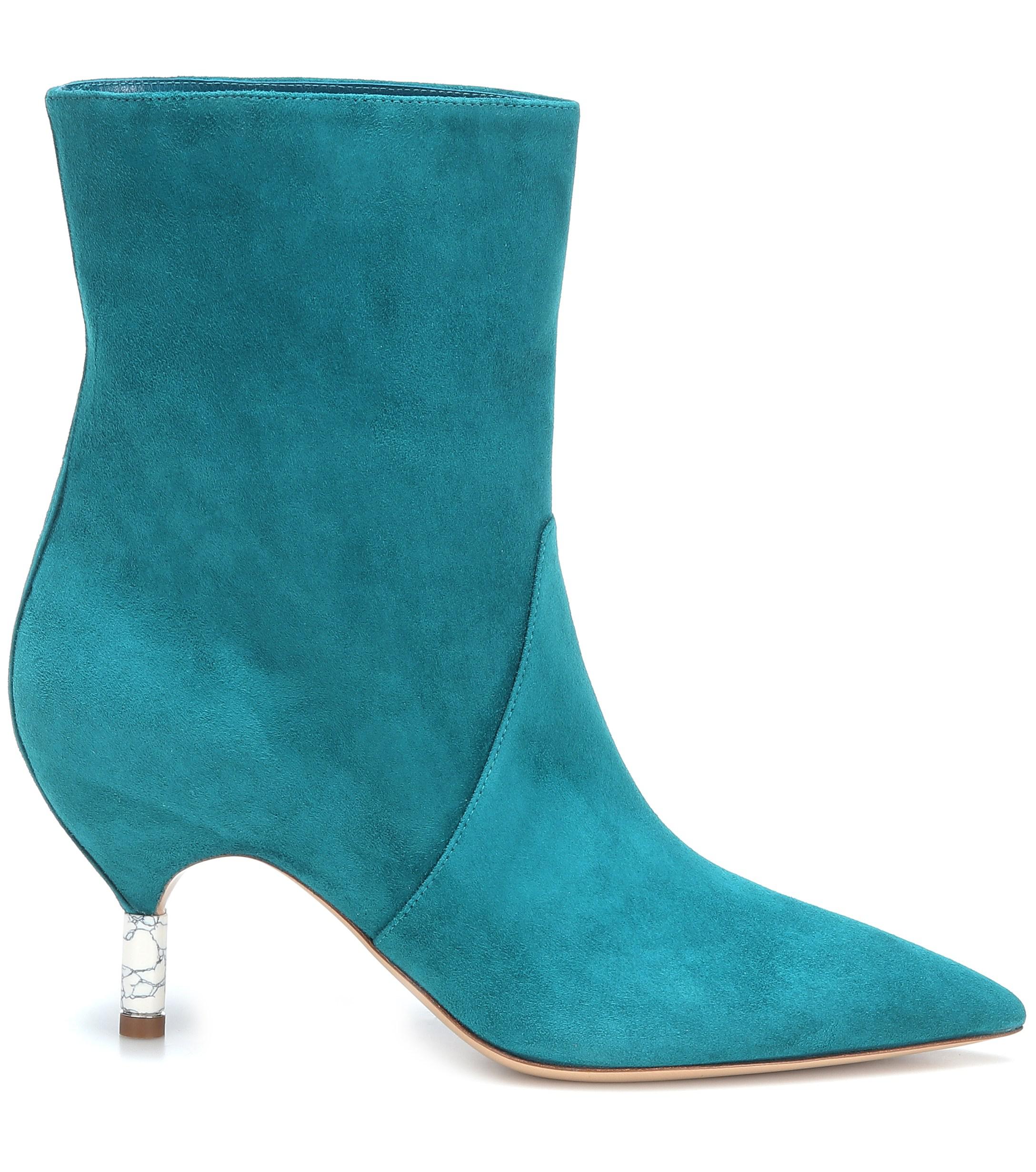 teal ankle boots