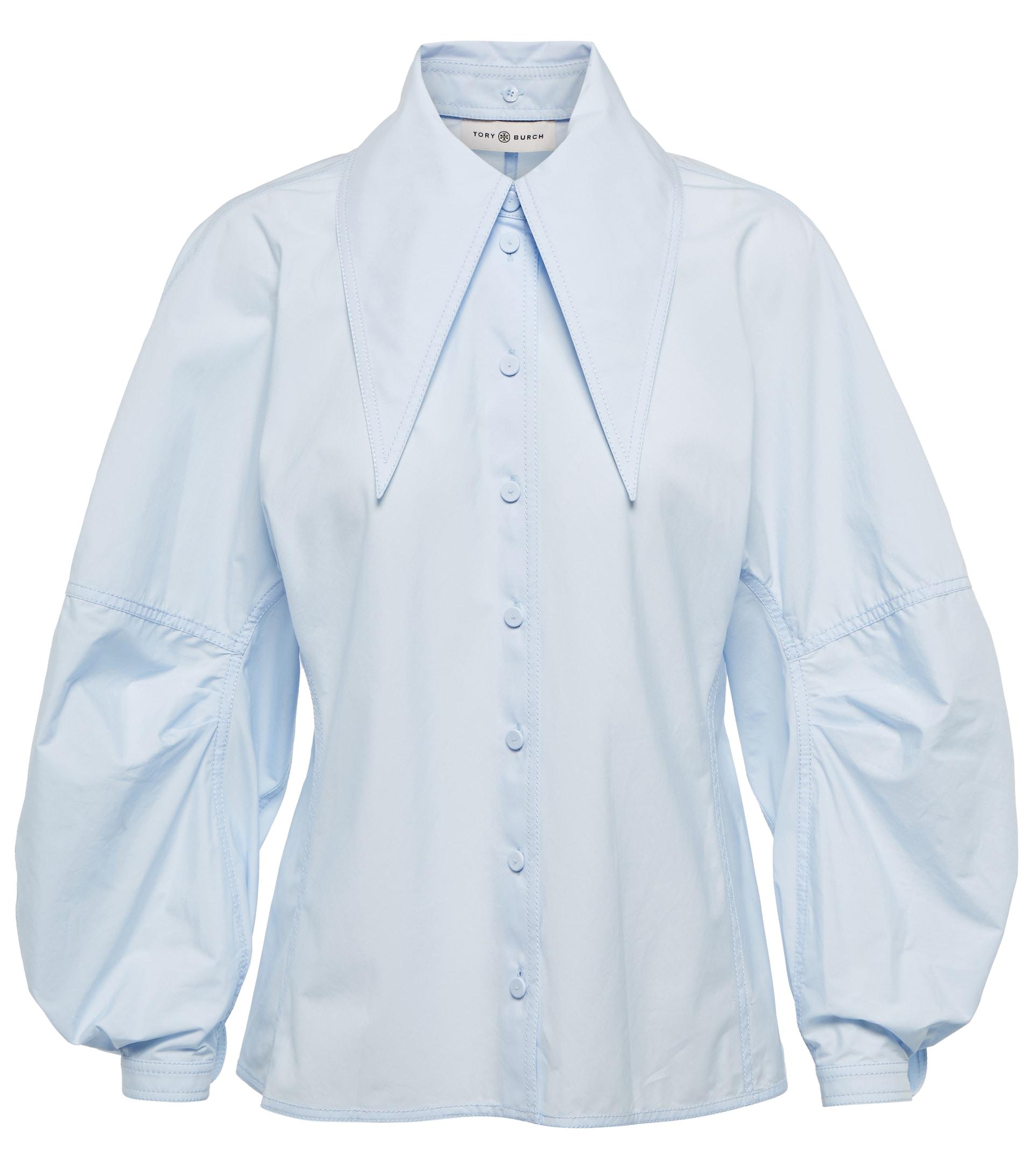 Tory Burch Cotton Poplin Shirt in Blue | Lyst