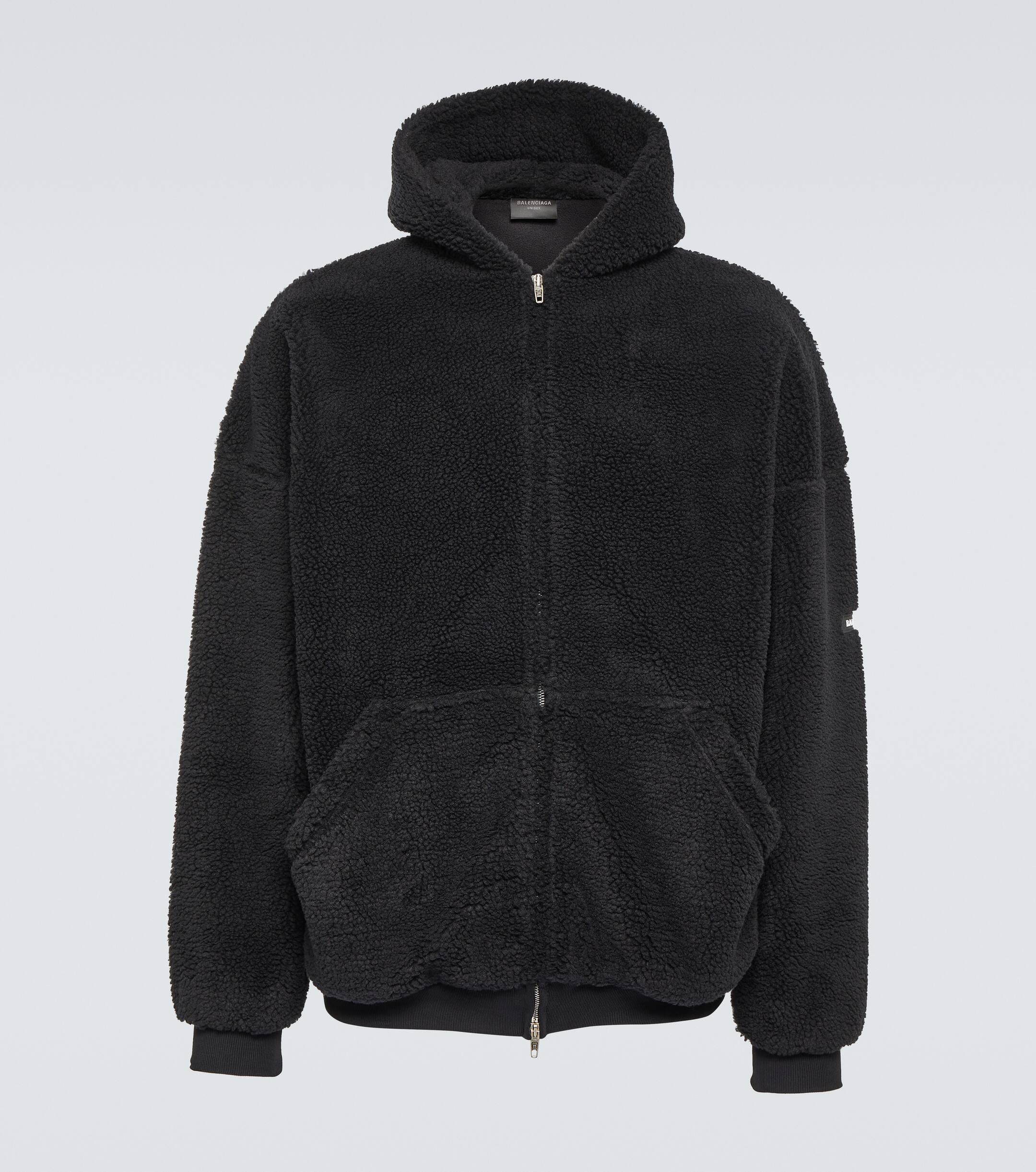 Balenciaga Oversized Fleece Hoodie in Black for Men | Lyst UK