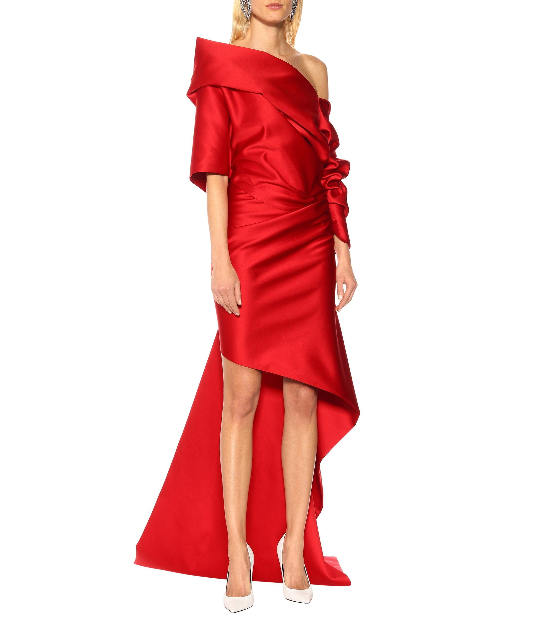 Balenciaga Asymmetrical Gown in Red | Lyst