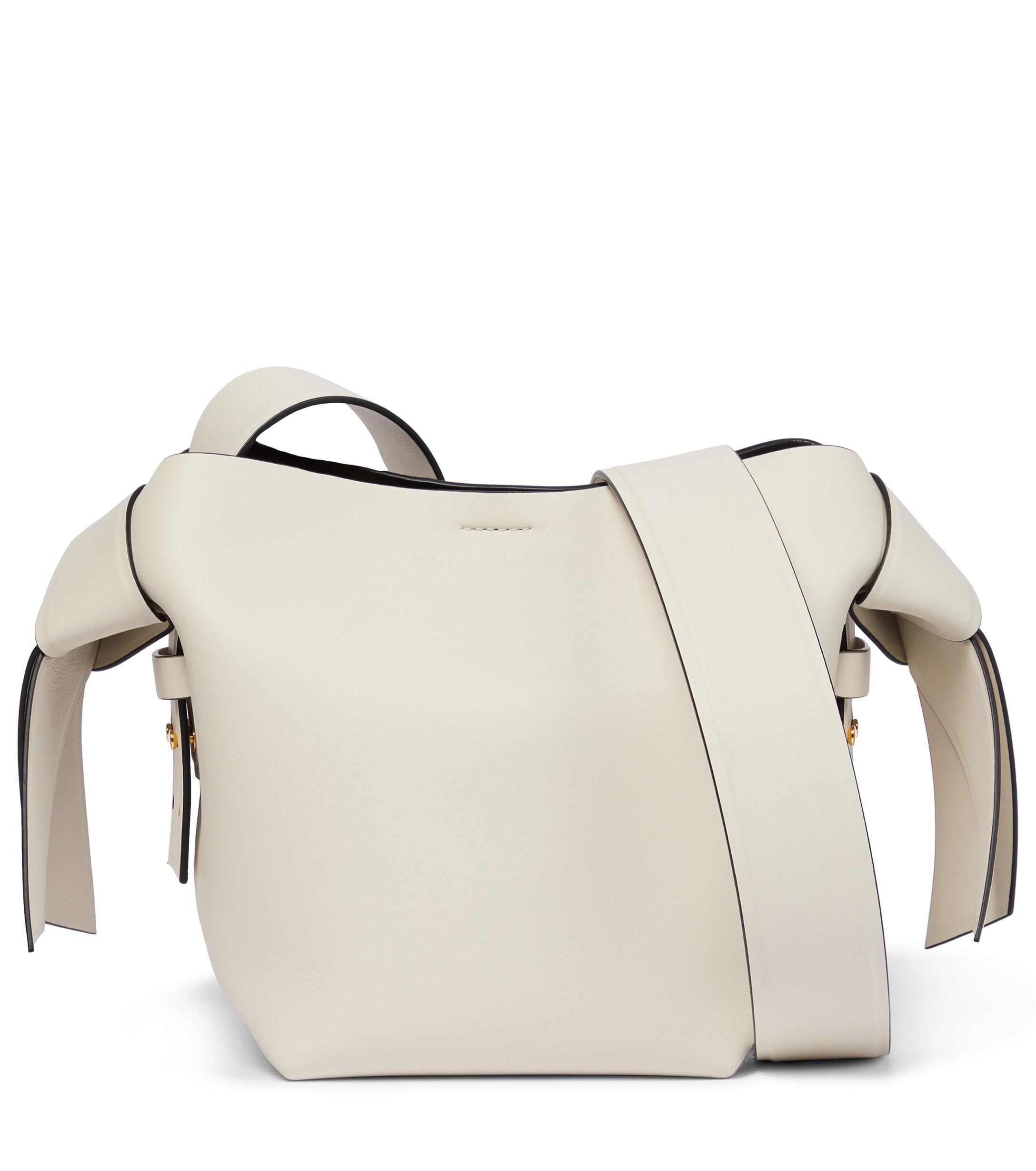 Acne Studios Musubi Mini Leather Shoulder Bag in White | Lyst