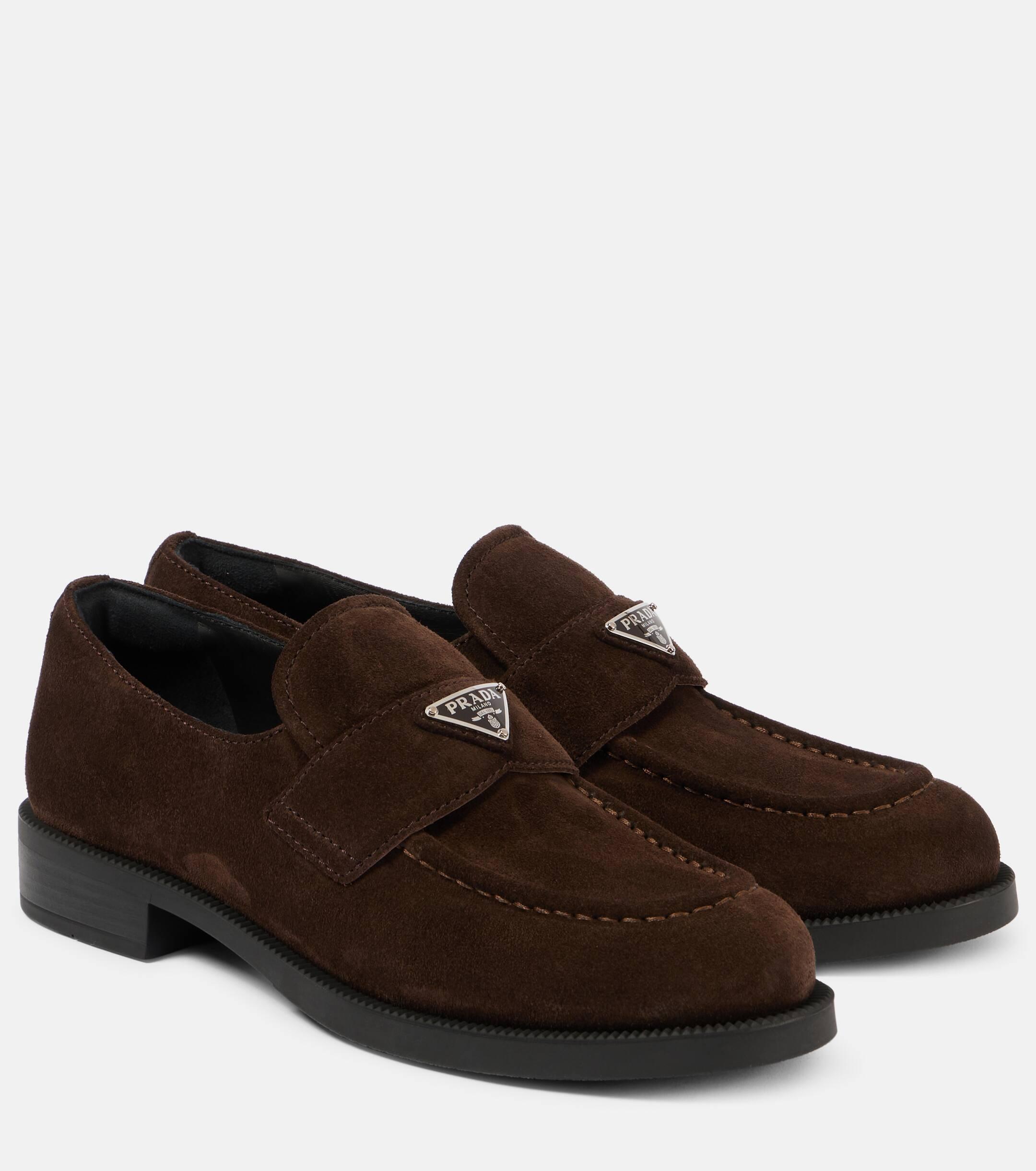 Brown Suede Prada Loafers Prada - Brown Suede Penny Loafer | Mitchell Stores main image 2