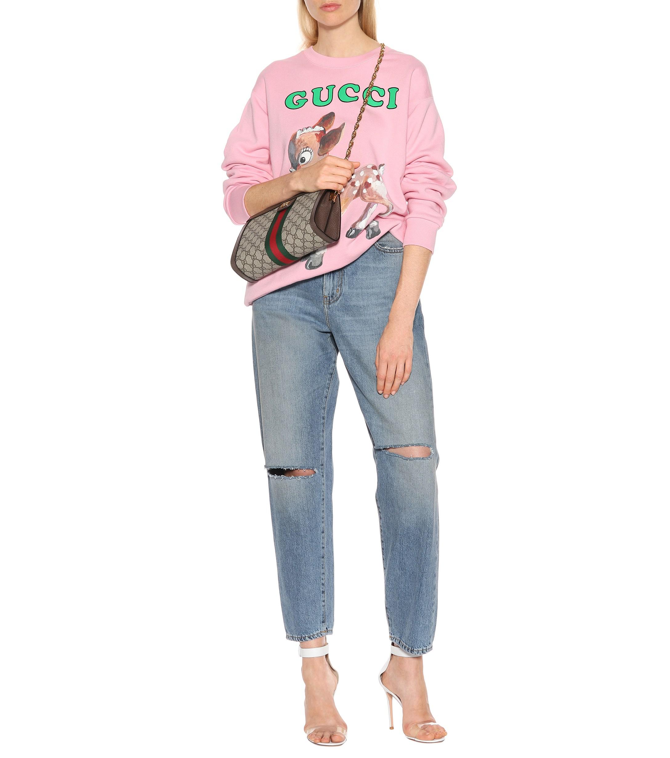 Gucci Oversize Sweatshirt With Fawn in Pink Lyst