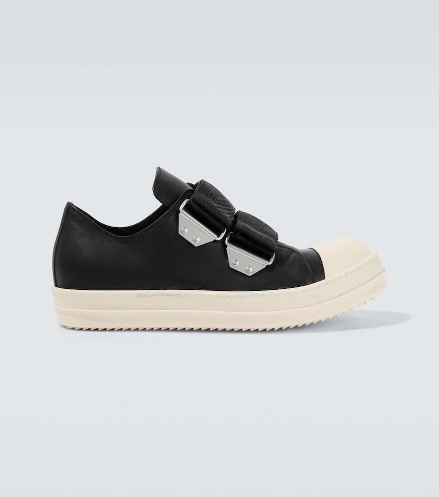Rick Owens Low Strap Sneaks Leather Sneakers in Black for Men | Lyst