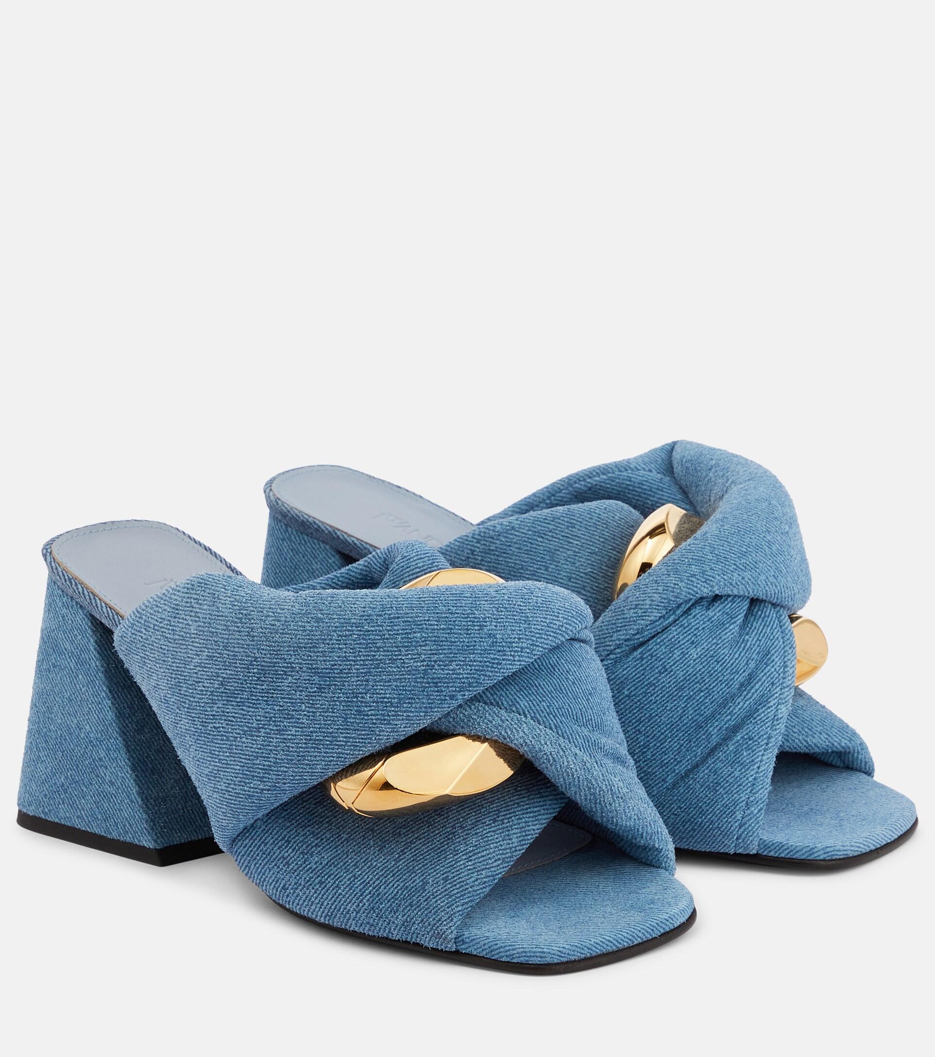 JW Anderson Chain And Twist Denim Mules in Blue | Lyst