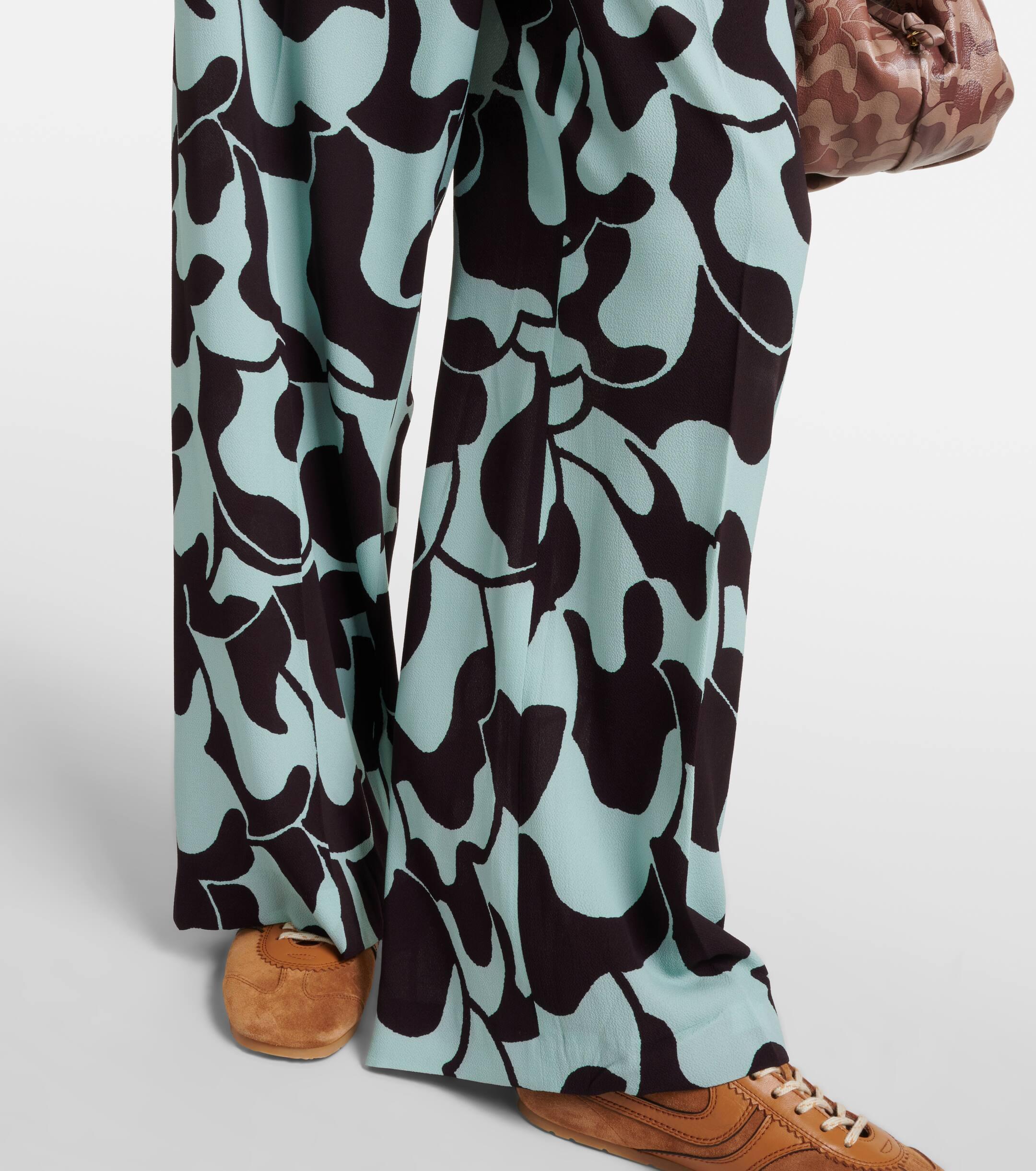 【DRIES VAN NOTEN】Printed mid-rise crepe ストレートパンツ Wide pleated jeans - Autumn-Winter Women | Dries Van Noten