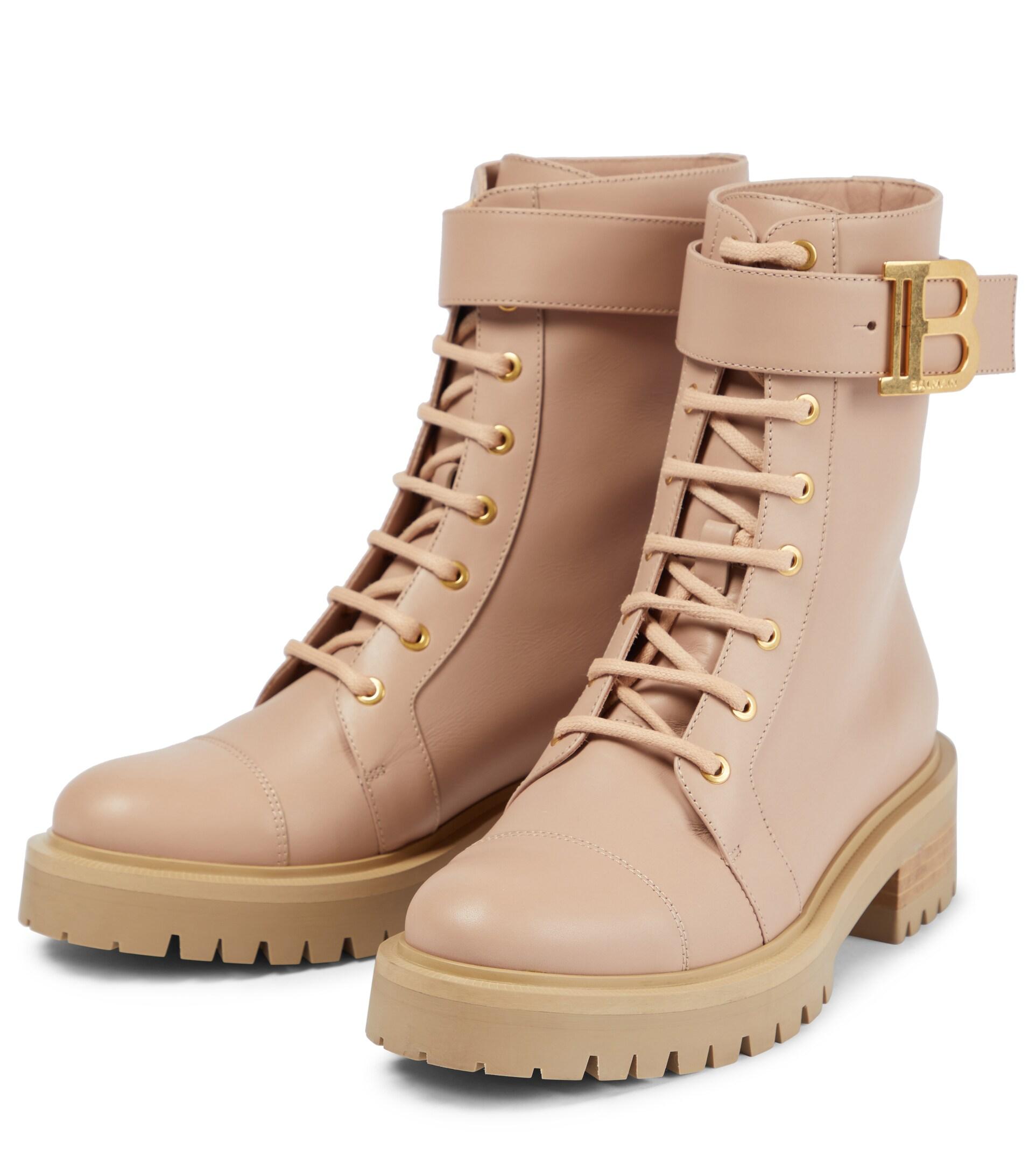 Balmain Ranger Leather Ankle Boots in 