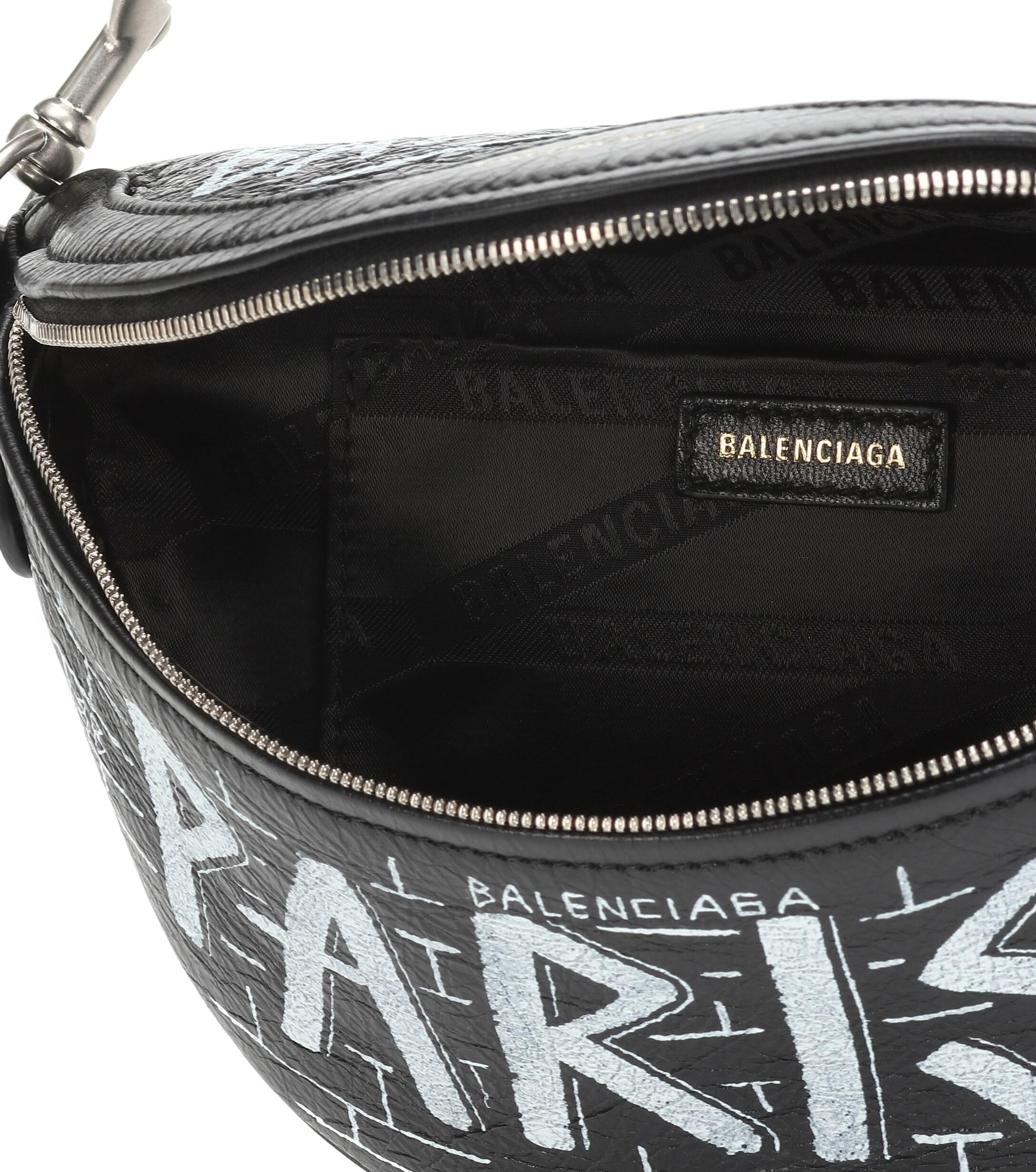 Balenciaga Souvenir Xs Graffiti Belt Bag in Black