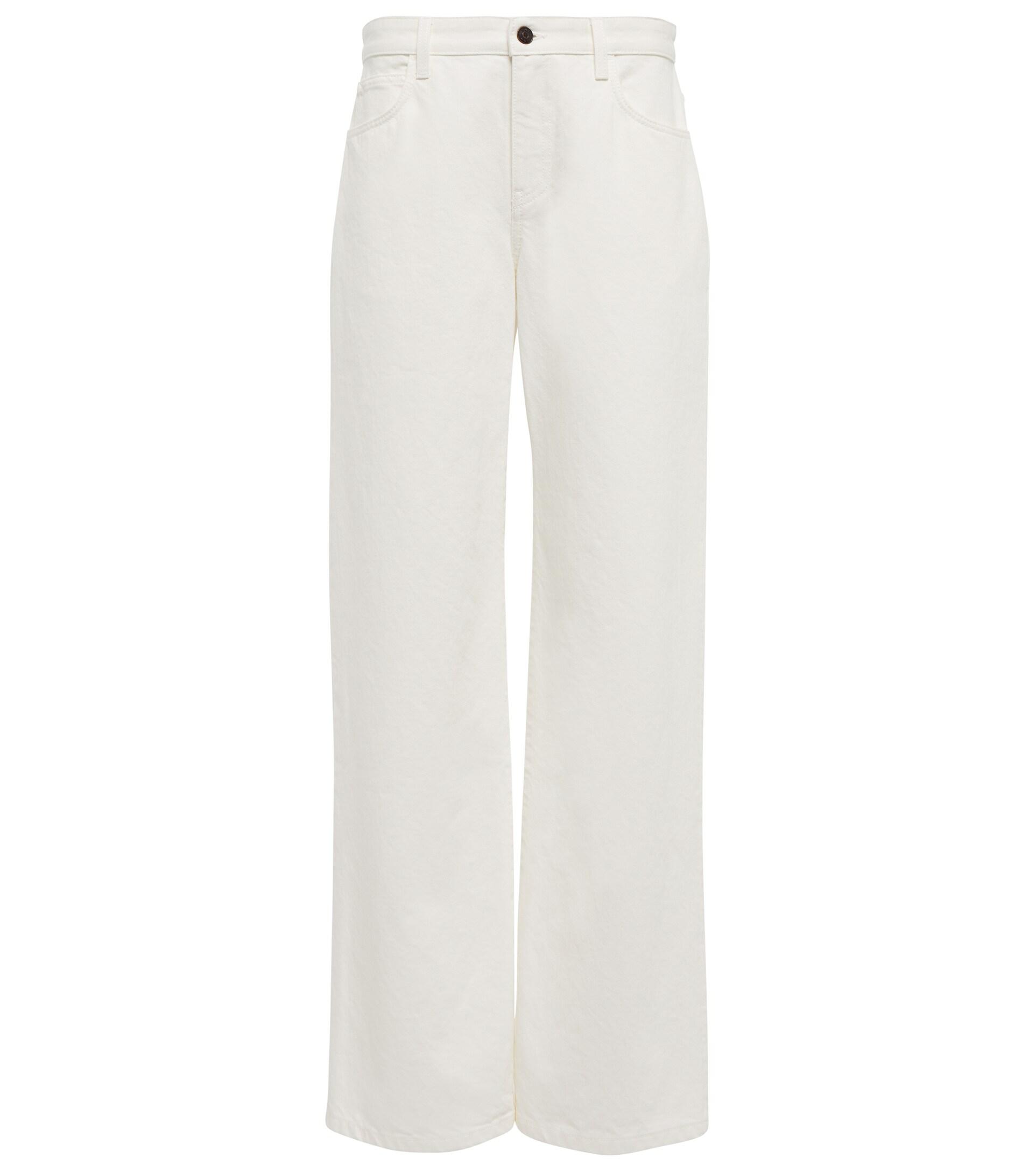 The Row Eglitta Mid-rise Wide-leg Jeans in White | Lyst