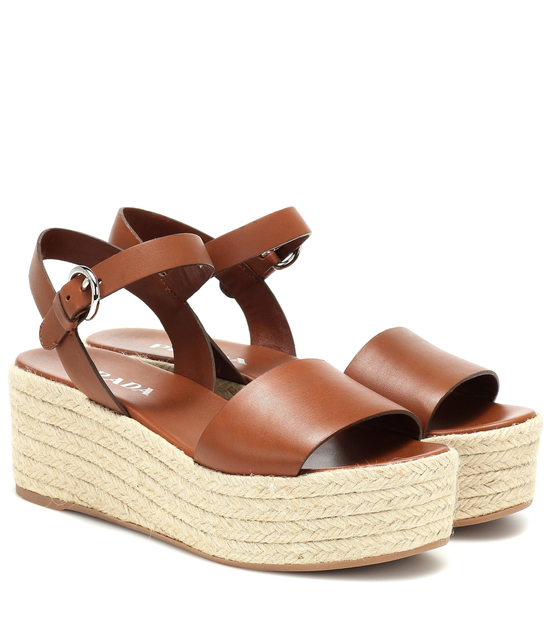 Prada platform espadrille sandal hotsell