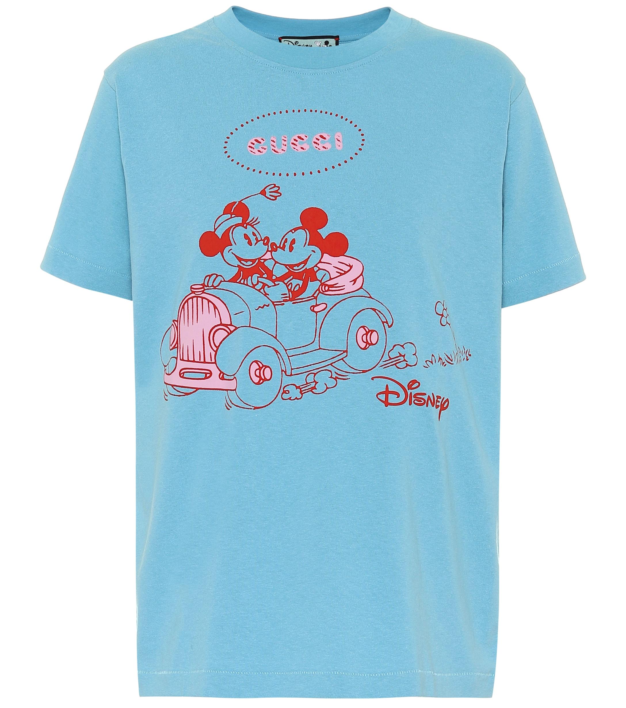 Gucci Mickey Mouse-print Cotton T-shirt in Gold_gold_brown (Blue) - Lyst