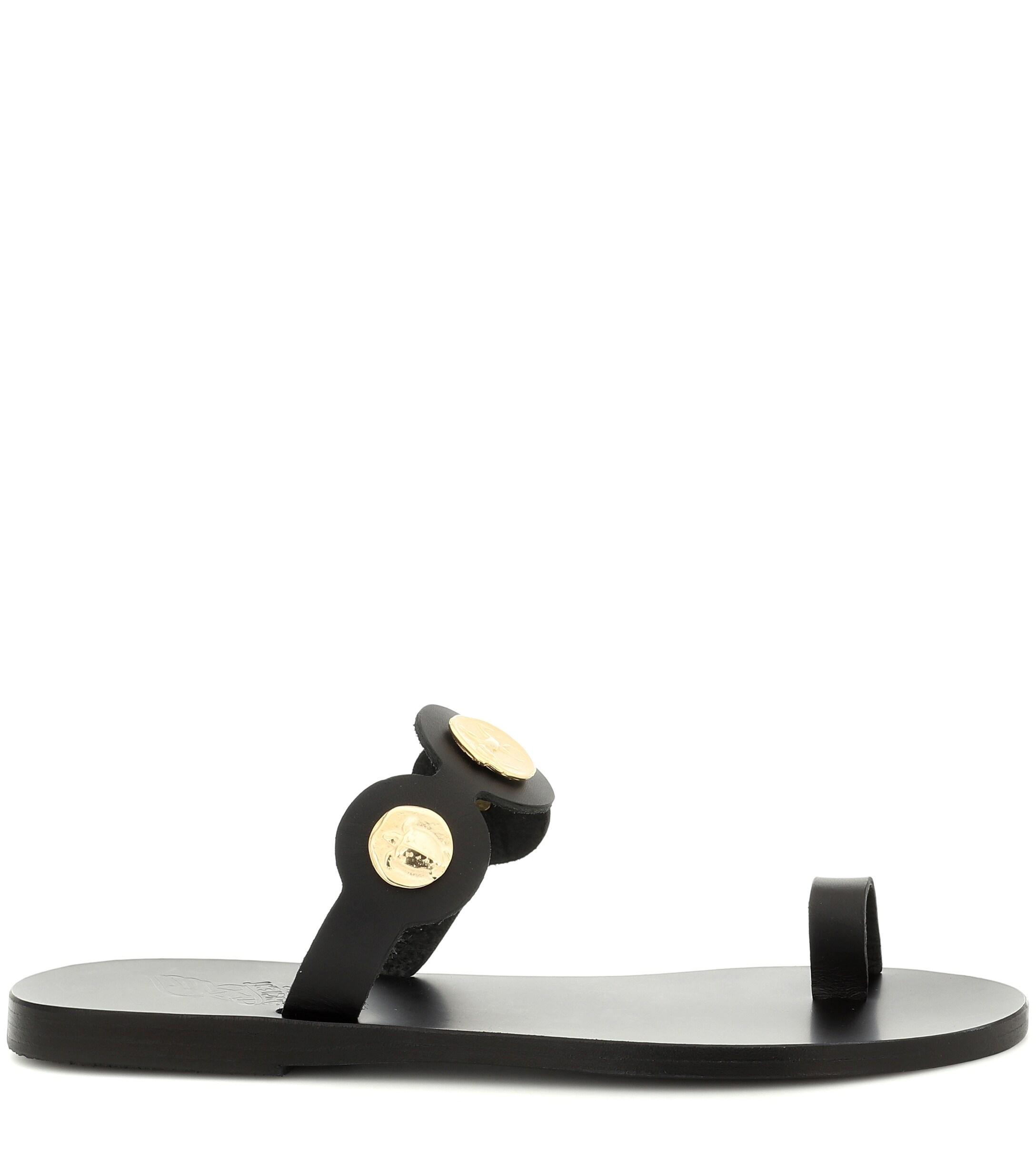 Ancient Greek Sandals Evelina Coin Leather Sandals in Black - Lyst
