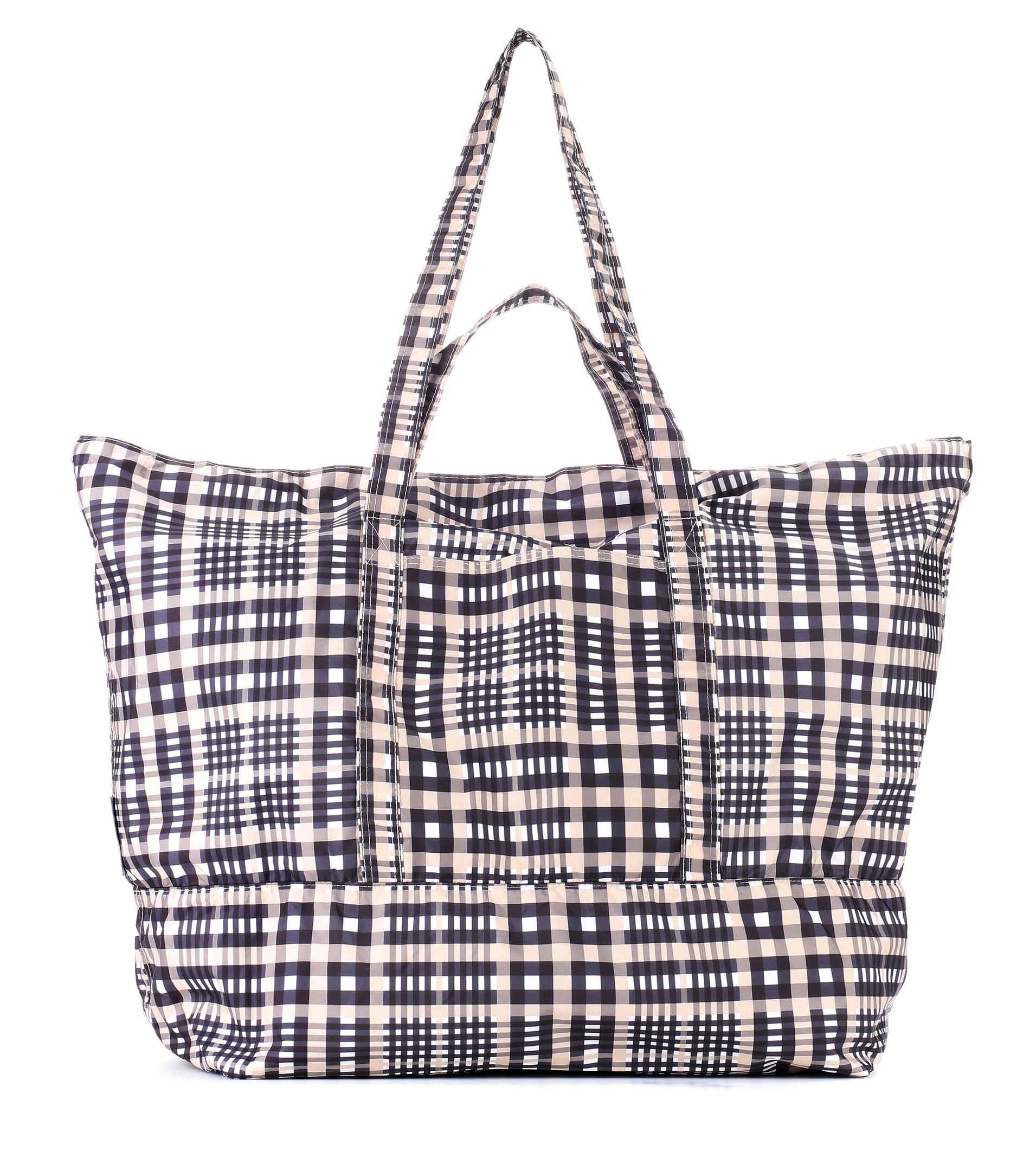 Ganni Fairmont Checked Tote in Red - Lyst
