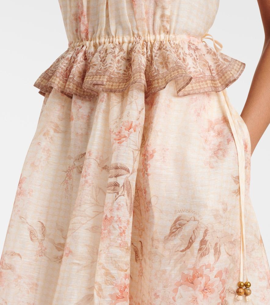 zimmermann embroidered floral linen and silk midi dress Zimmermann Luna Midi Dress
