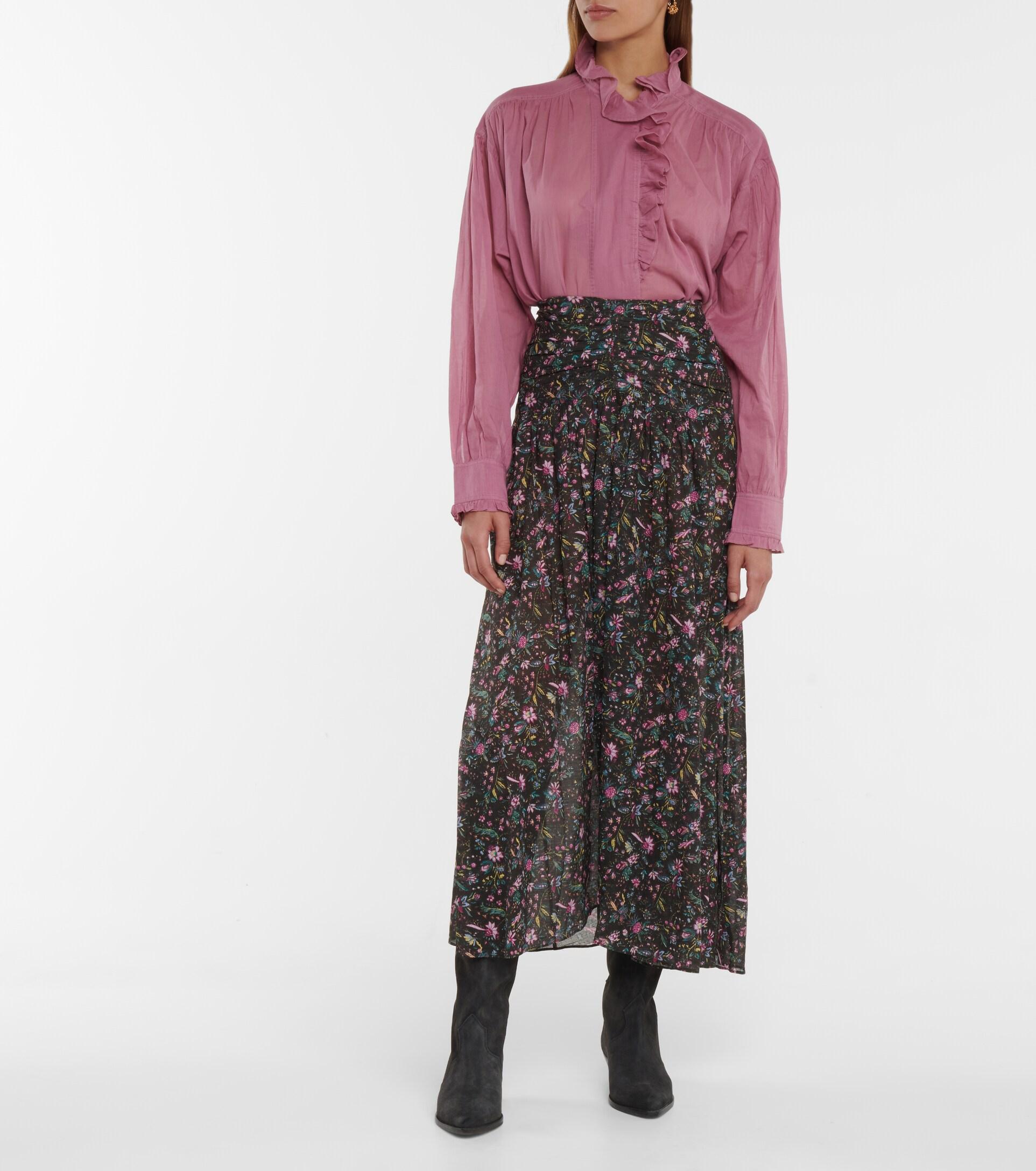 Fil Ombord lidenskabelig Étoile Isabel Marant Marino Floral Cotton Maxi Skirt | Lyst