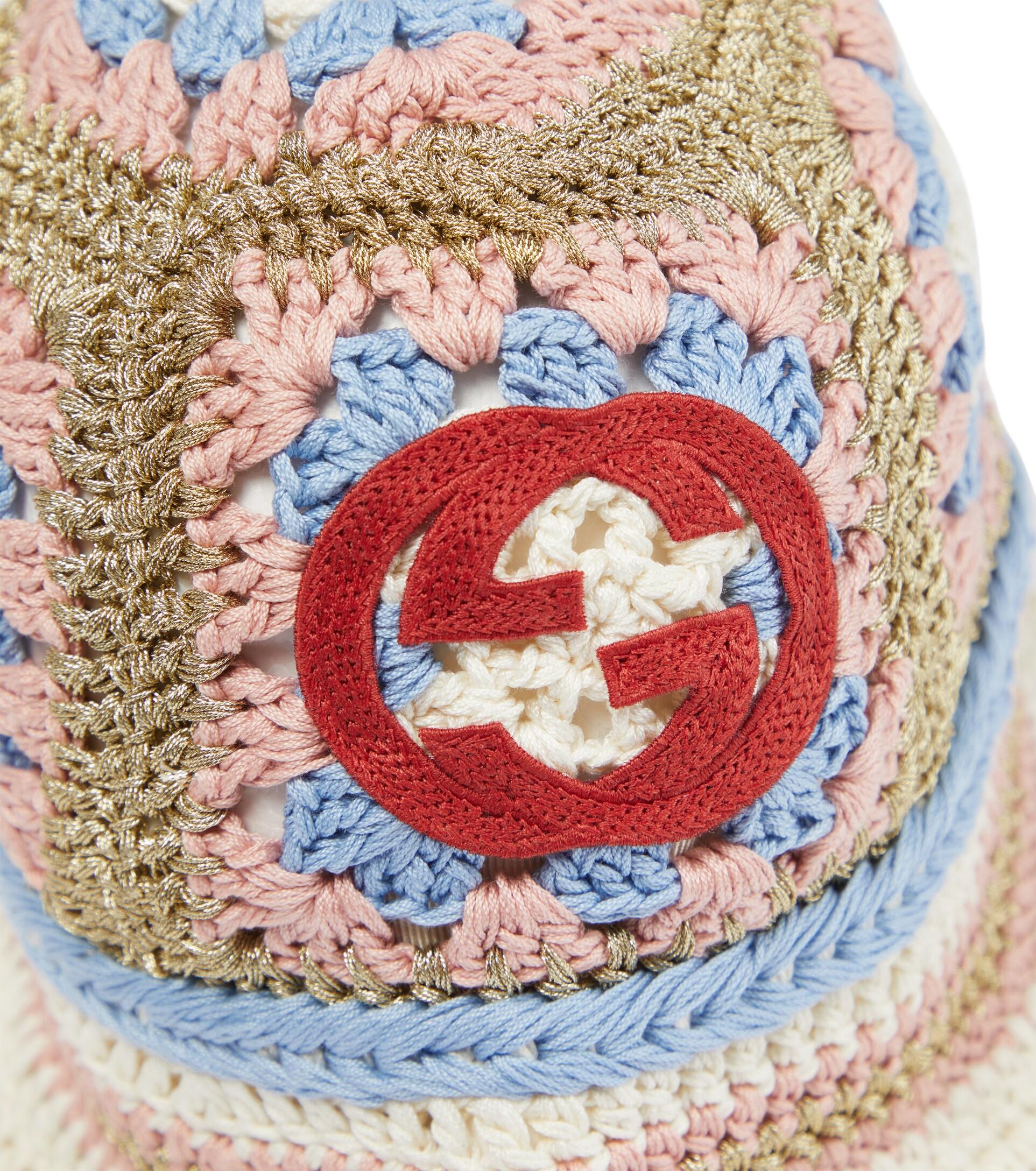 Gucci Lovelight Interlocking G Crochet Hat in White | Lyst
