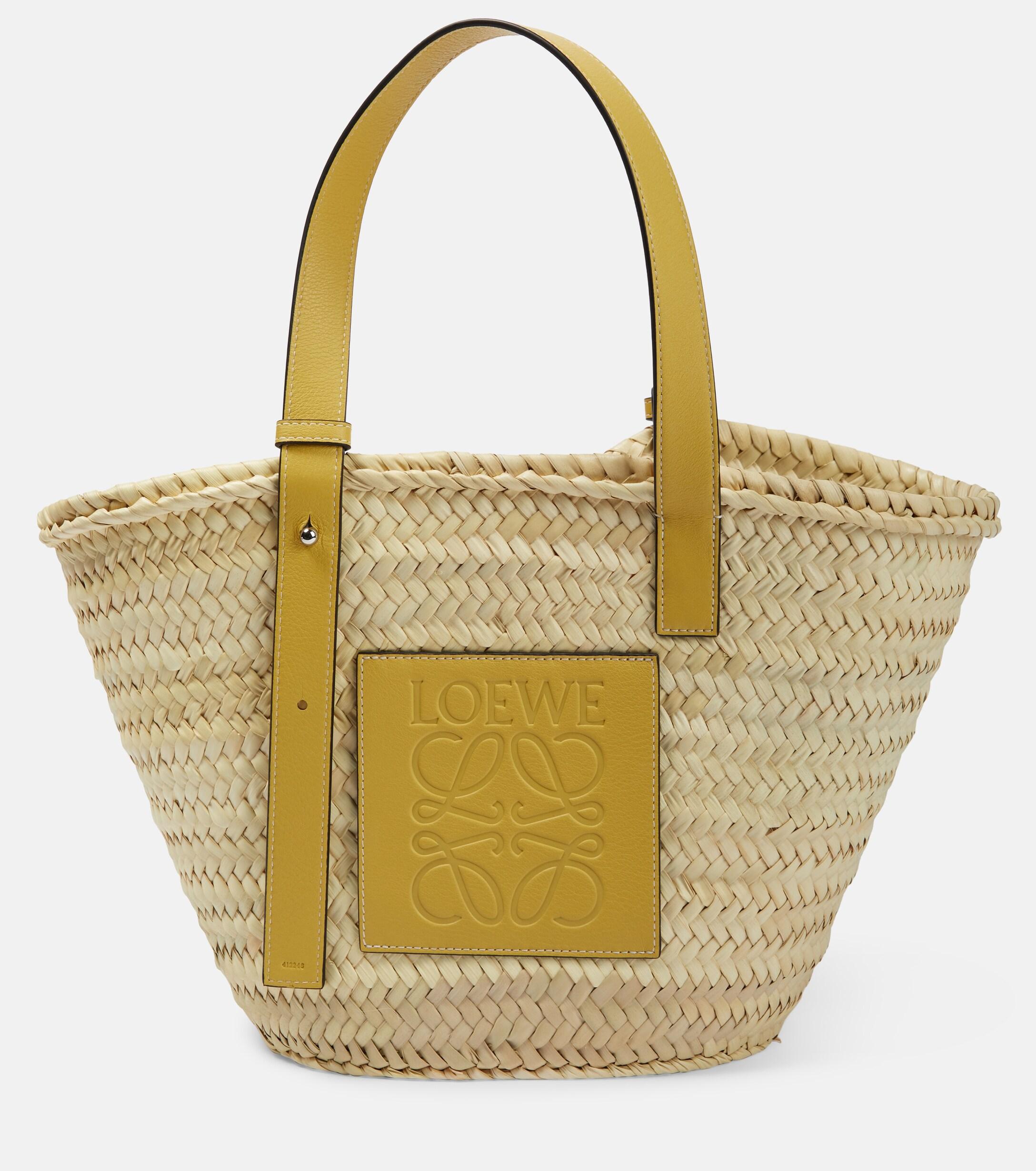 Loewe X Howl's Moving Castle Medium Leather-trimmed Basket Tote in ...