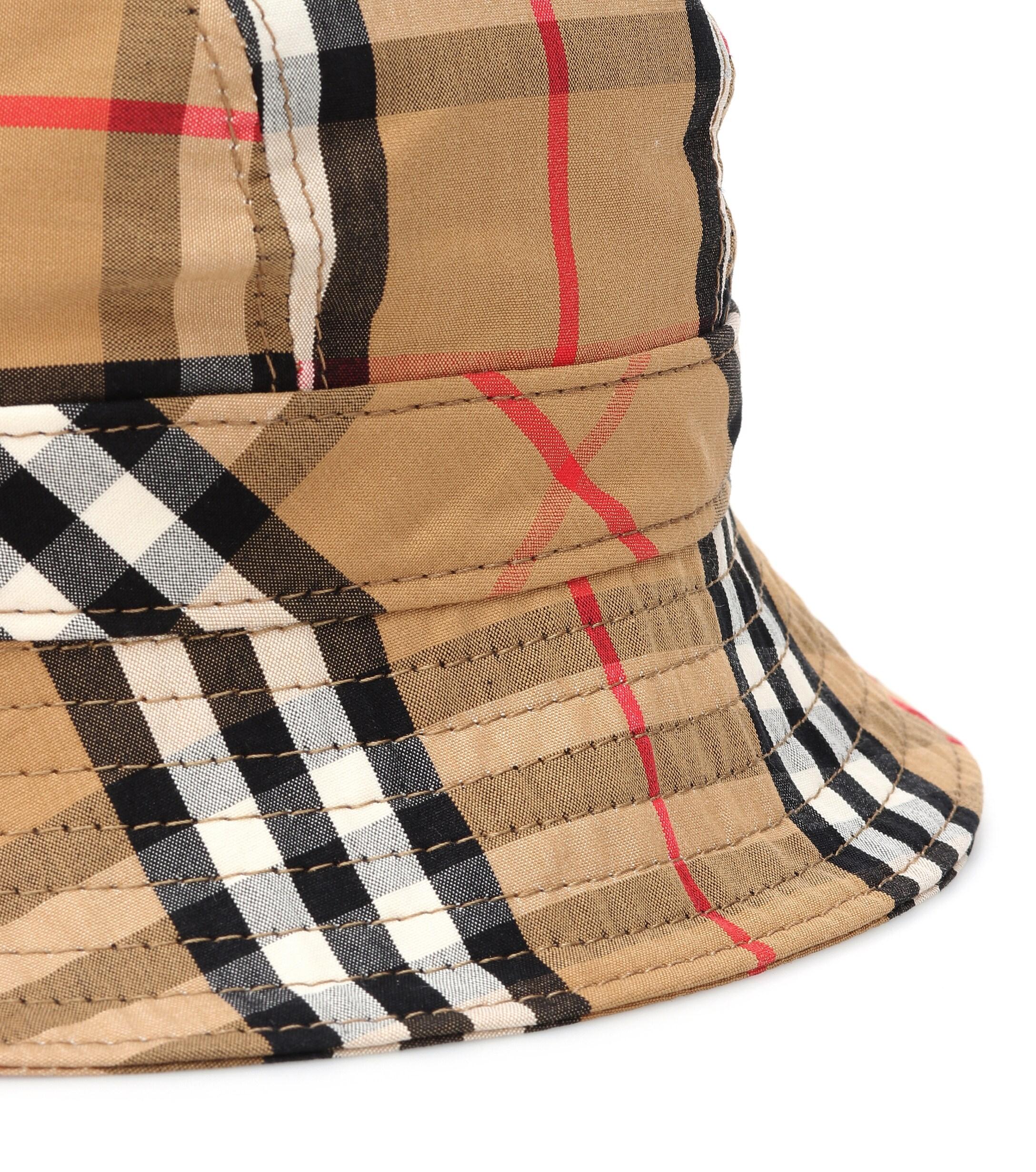 burberry beige vintage check bucket hat