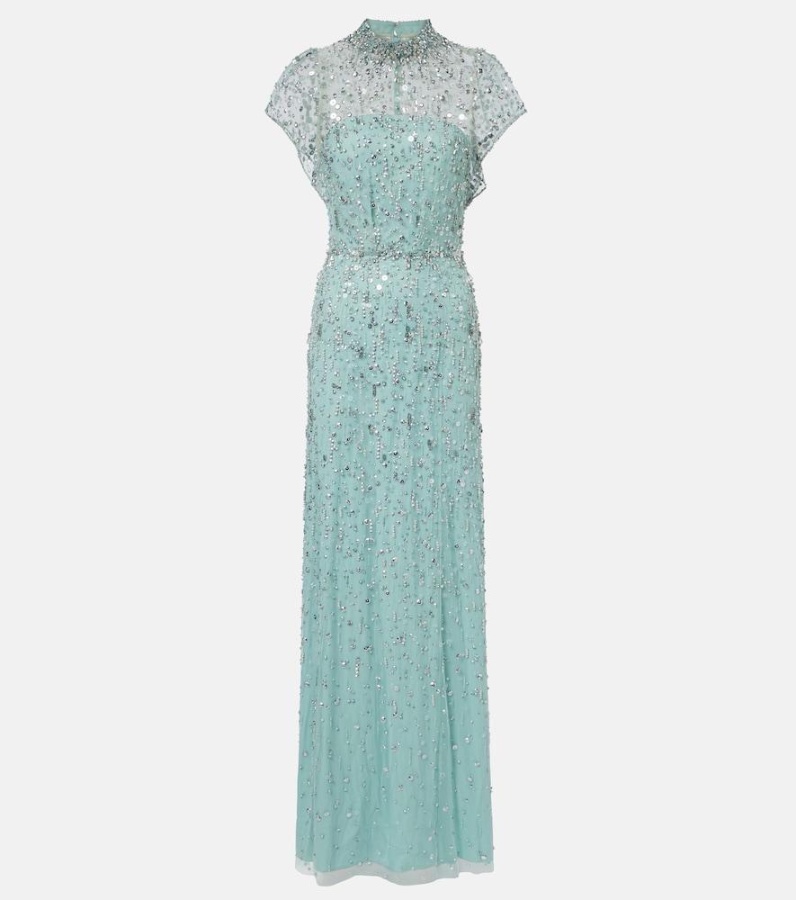 princess polly baby blue dress Kate Shines in Shimmering Jenny Packham Gown for Royal Variety Performance  – What Kate Wore main image 1