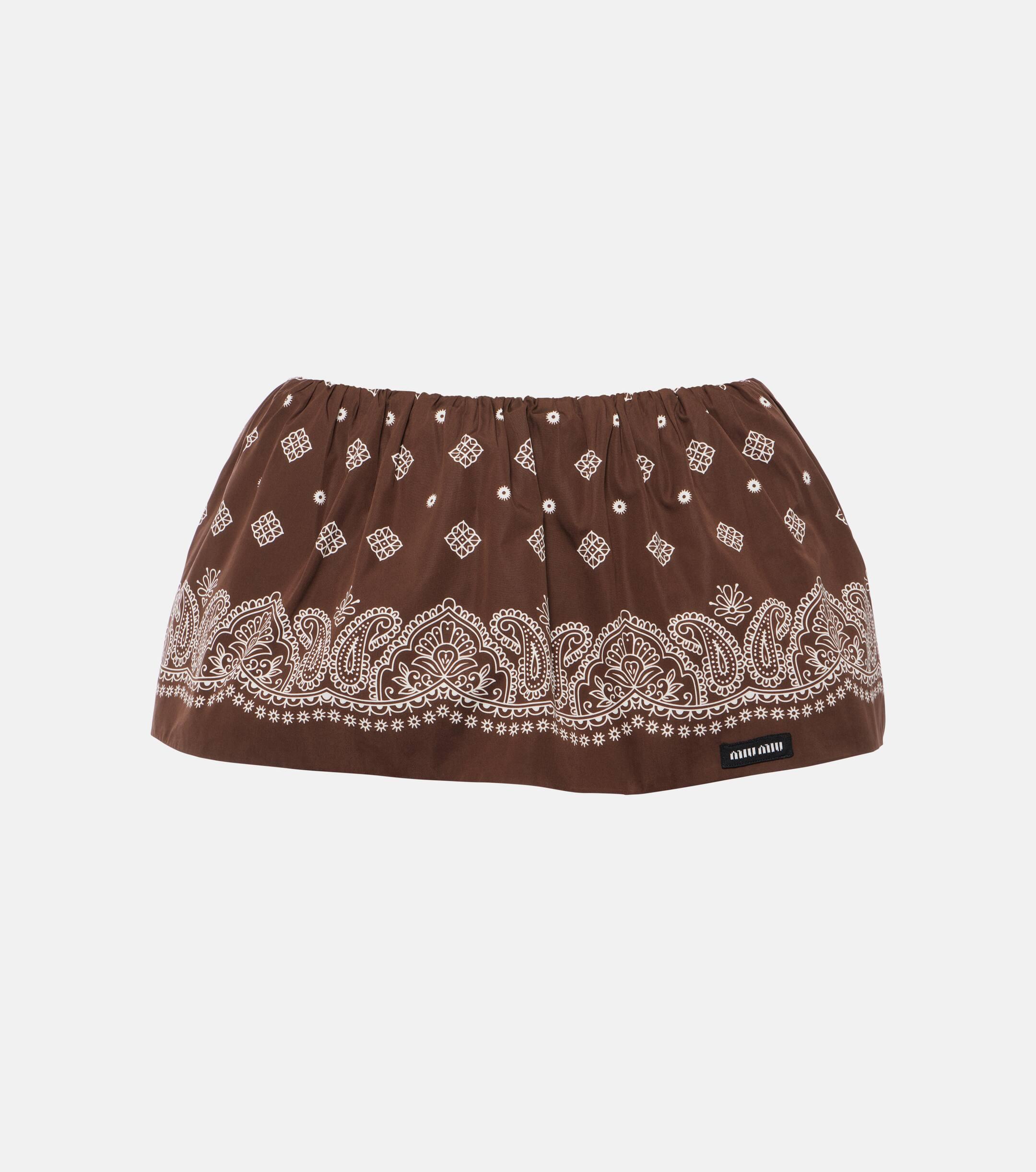 関税込【MiuMiu】Bandana printed cotton poplin miniskirt Miu Miu Bandana Print Poplin Miniskirt | Saks Fifth Avenue