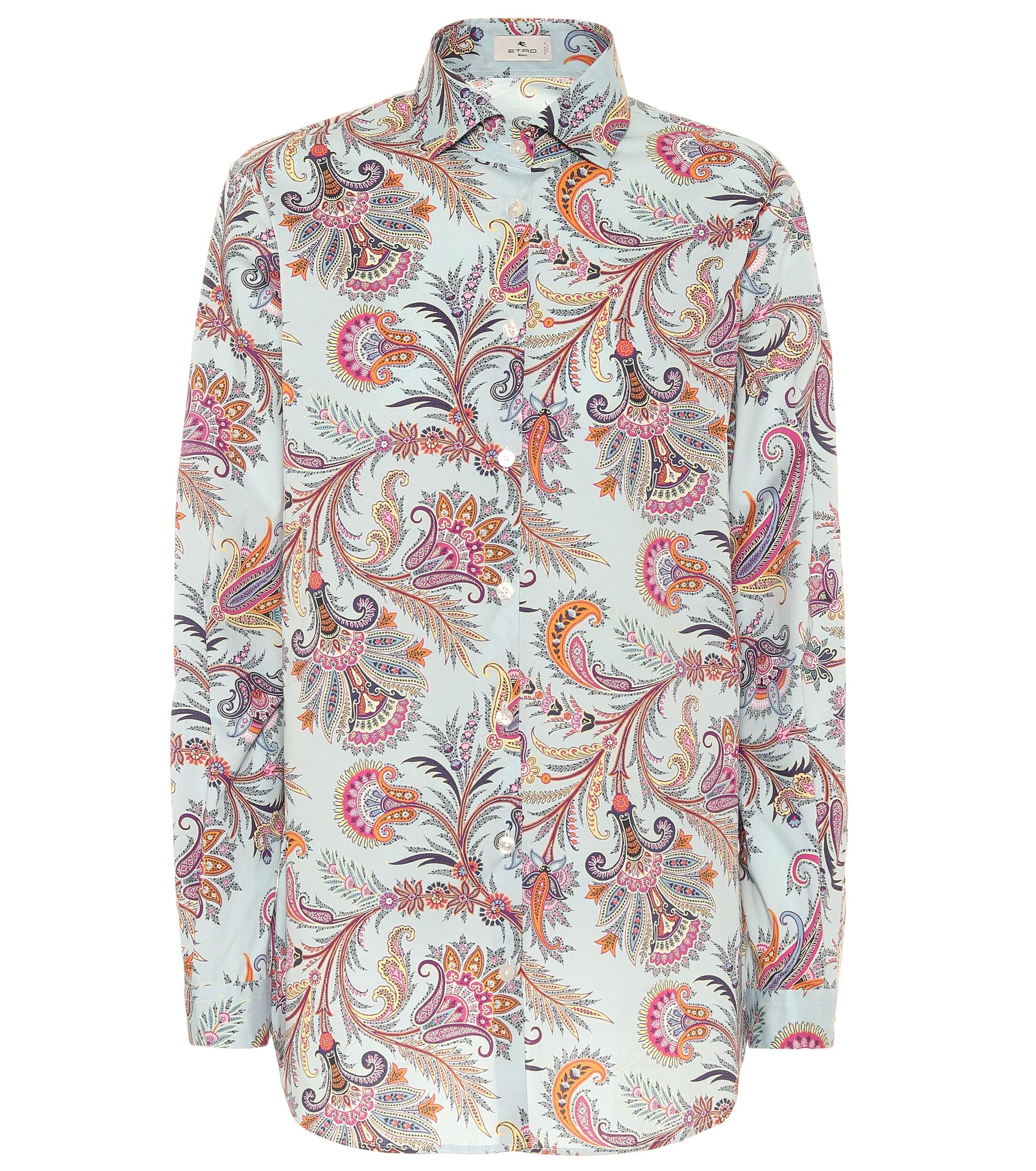 Etro Paisley Cotton-twill Shirt in Blue - Lyst