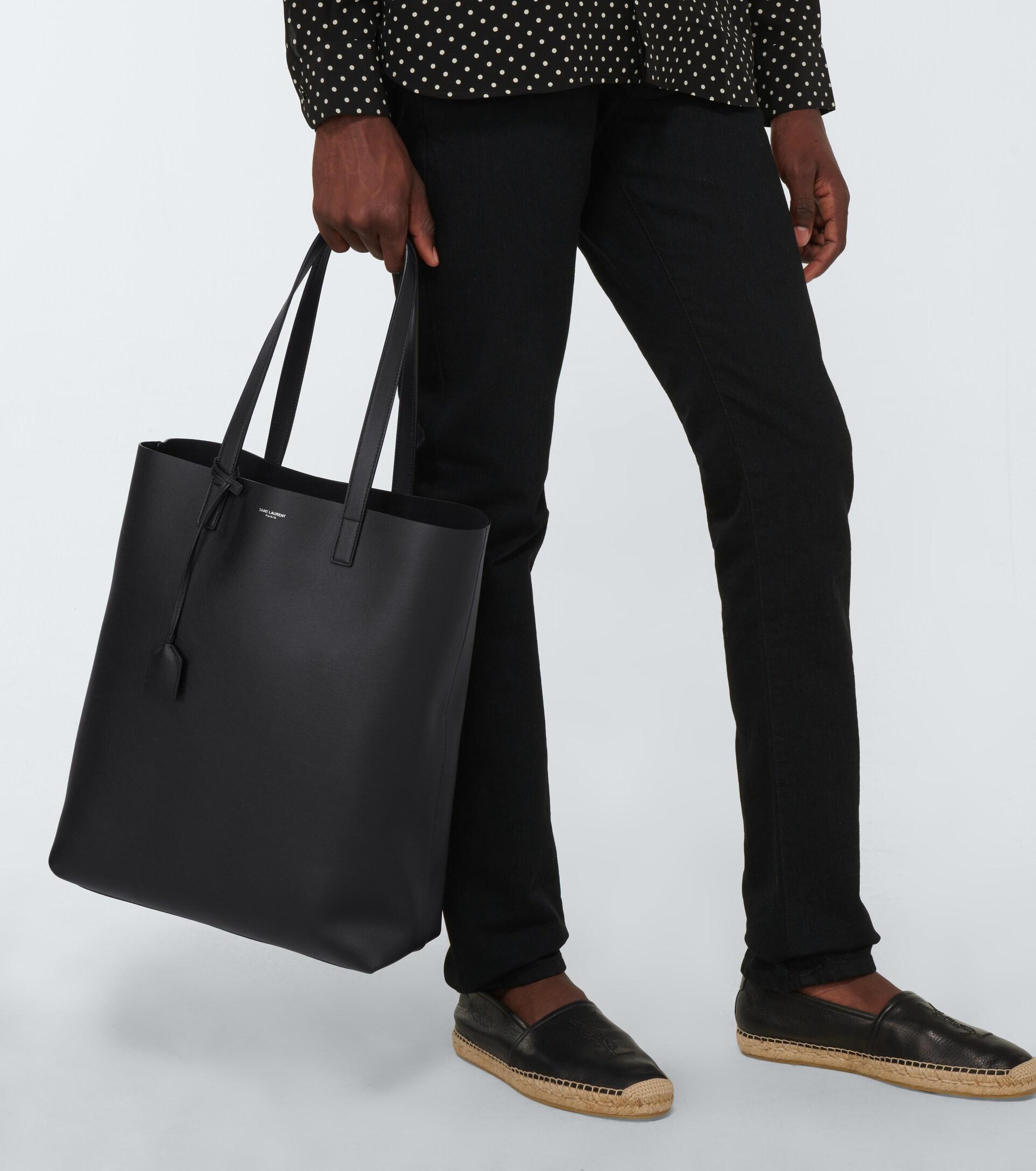 Mens Bags Tote bags Saint Laurent Bold East/west Leather Tote Bag in Black for Men 