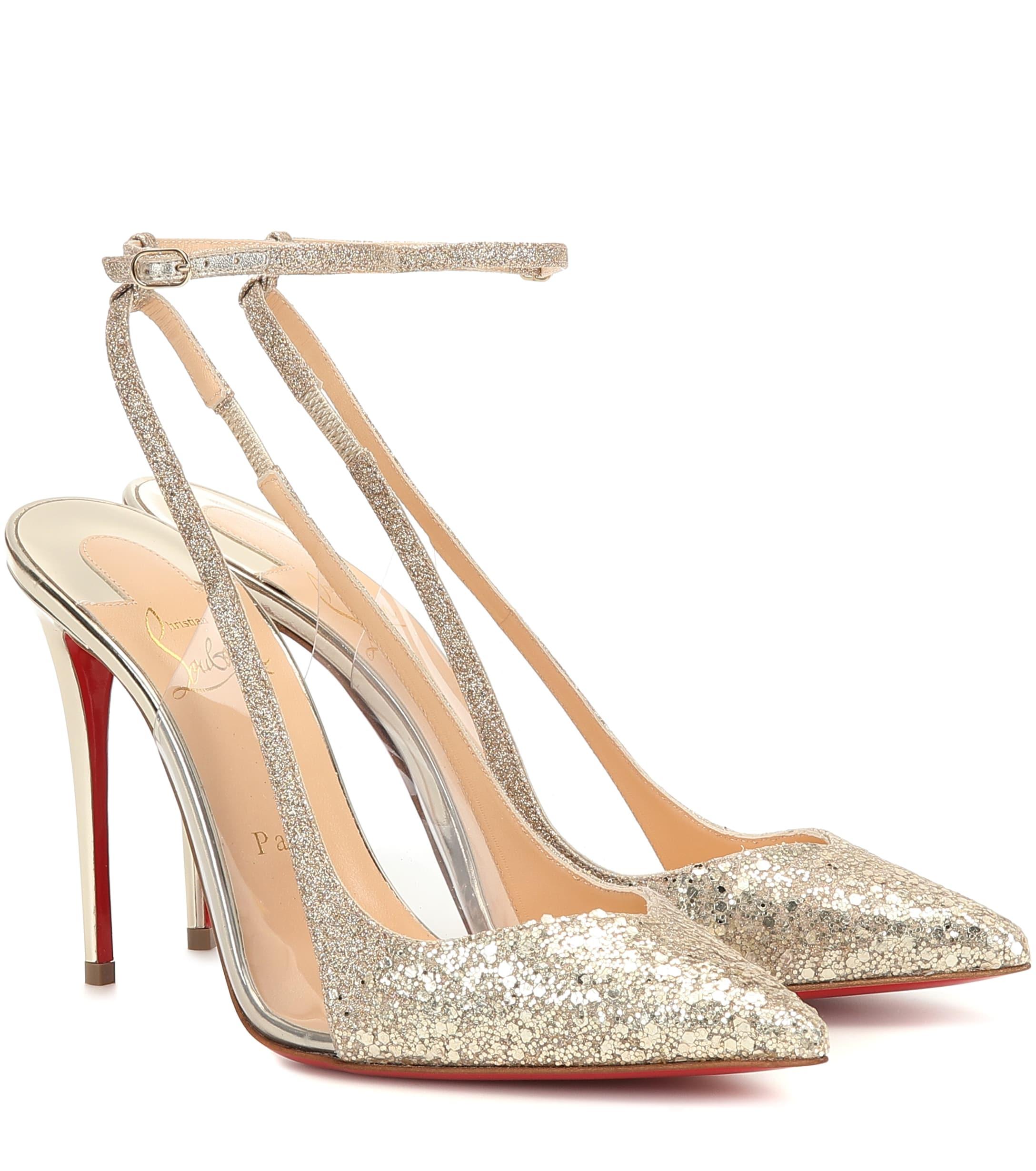 Christian Louboutin Optichoc 100 Glitter Pumps in Gold (Metallic) - Lyst