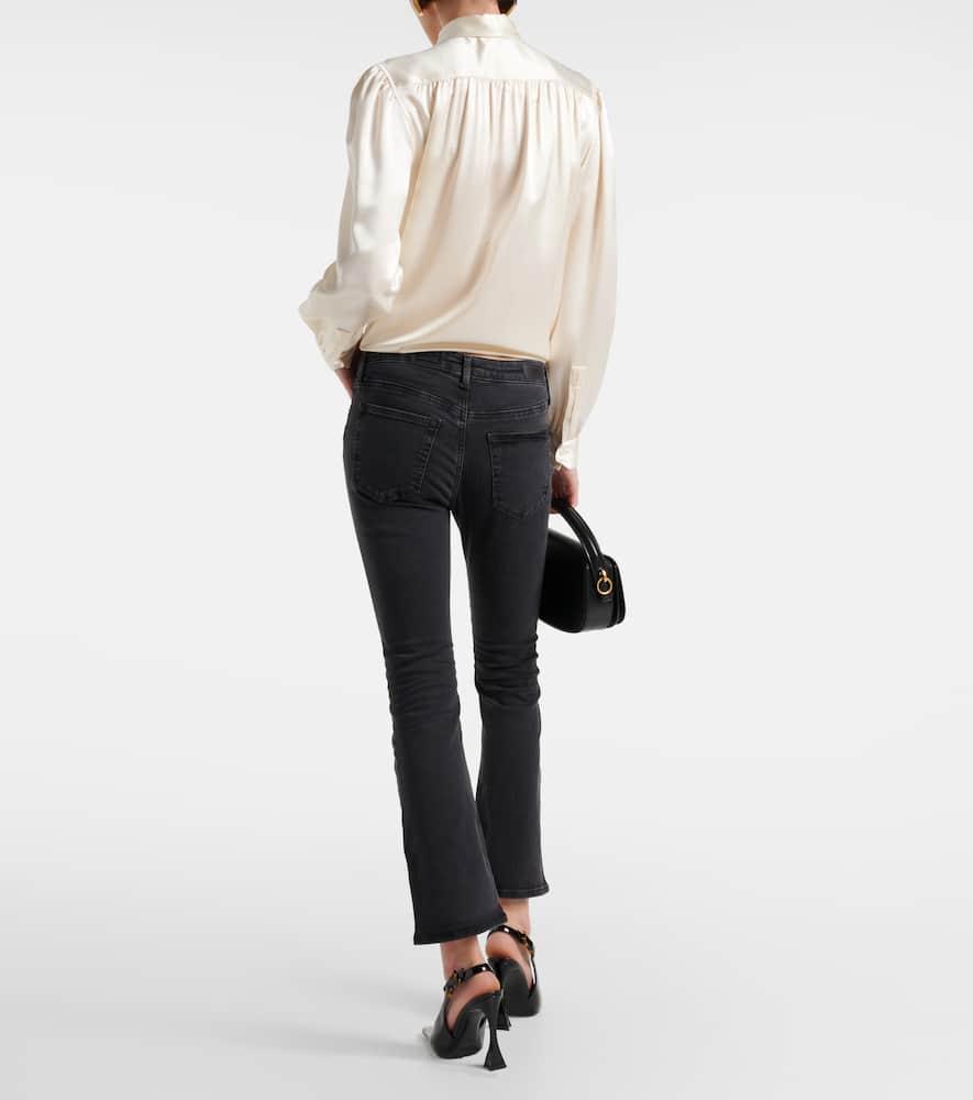 AG Jeans Jodi Crop High-Rise Flared Jeans in Black Lyst UK