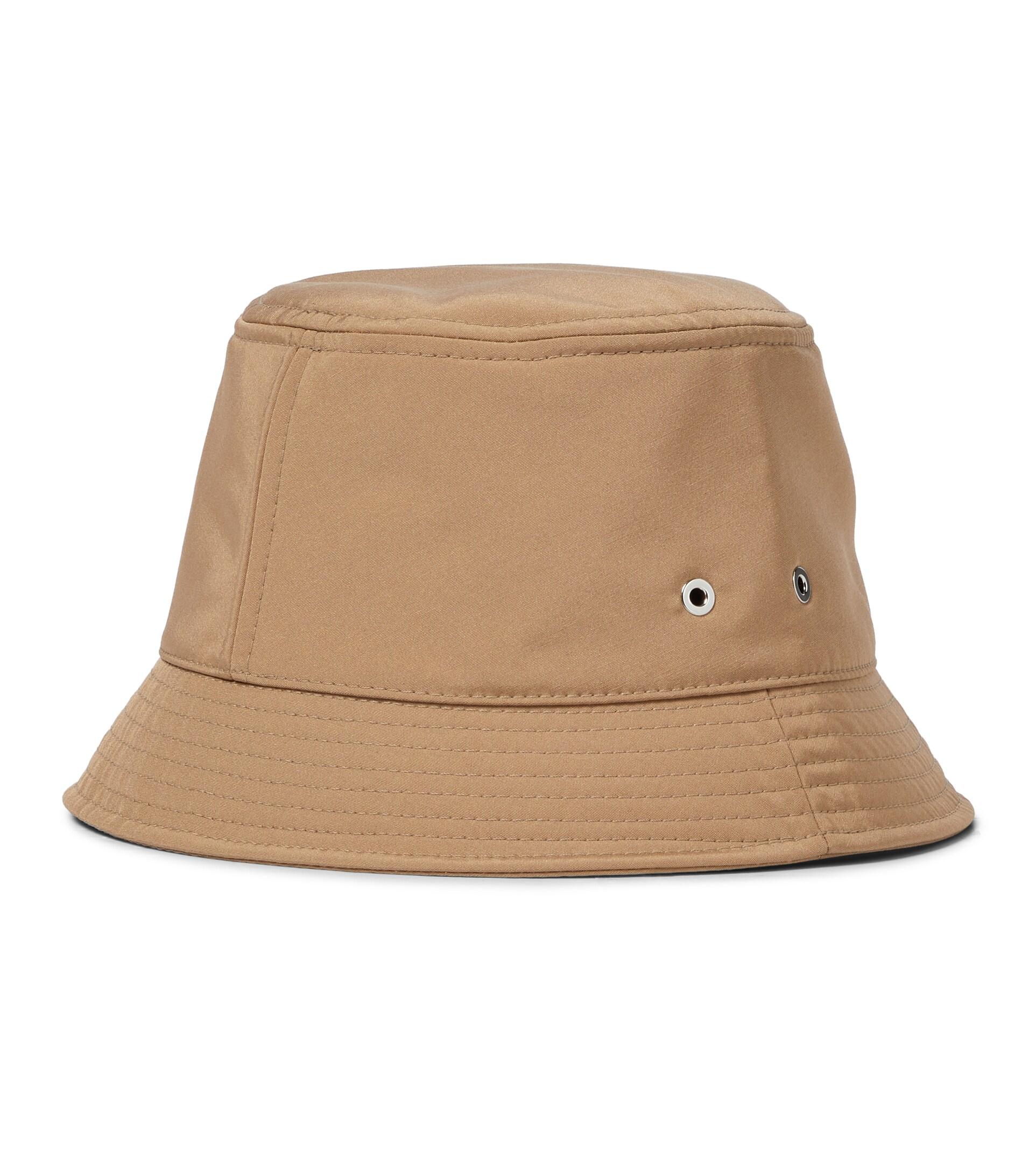 Moncler Cotton Logo Bucket Hat in Brown 