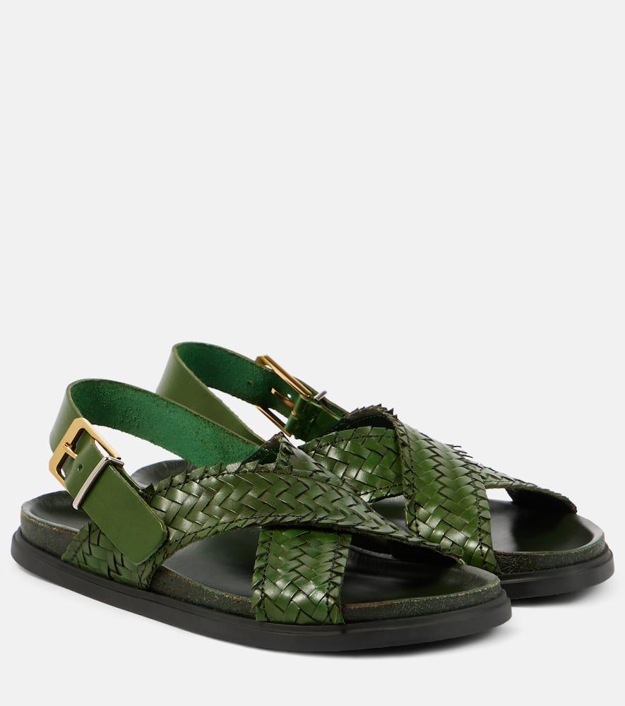 サンダル・ミュール The Row Line leather slingback sandals THE ROW Leather slingback sandals | NET-A-PORTER