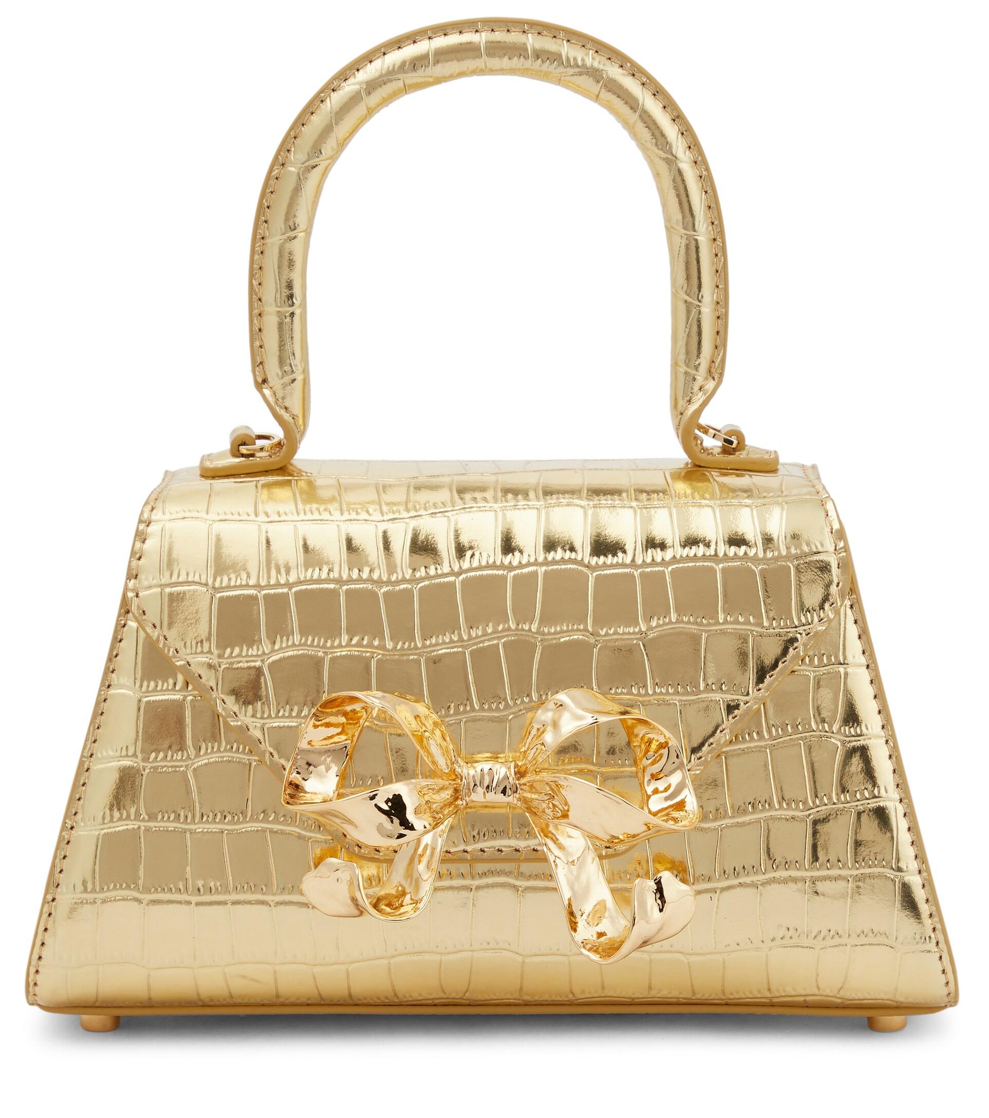 SelfPortrait Bow Envelope Mini Leather Tote Bag in Metallic Lyst